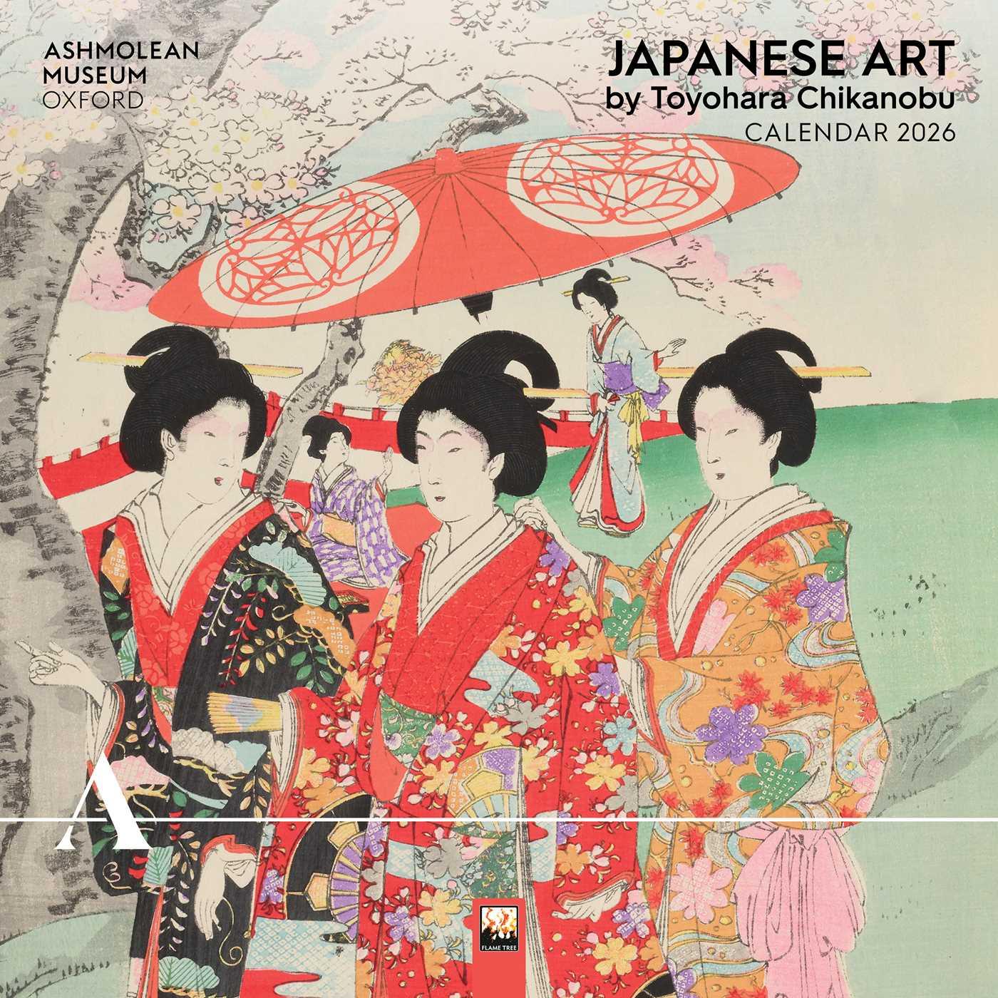 Vorderes Coverbild Japanese Art by Toyohara Chikanobu - Japanische Kunst 2026 - Original Flame Tree Publishing-Kalender [Kalender]