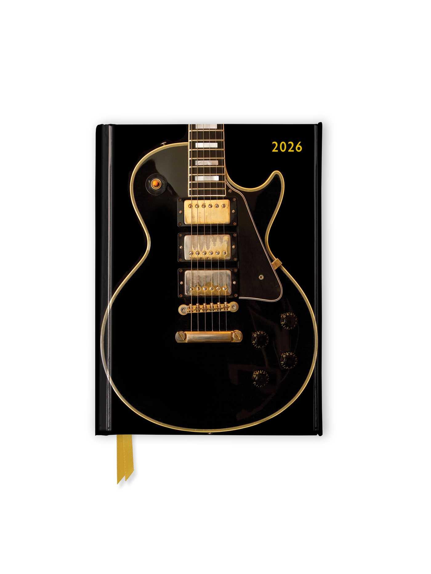 Vorderes Coverbild Black Gibson Guitar - Schwarze Gibson Gitarre - Taschenkalender 2026