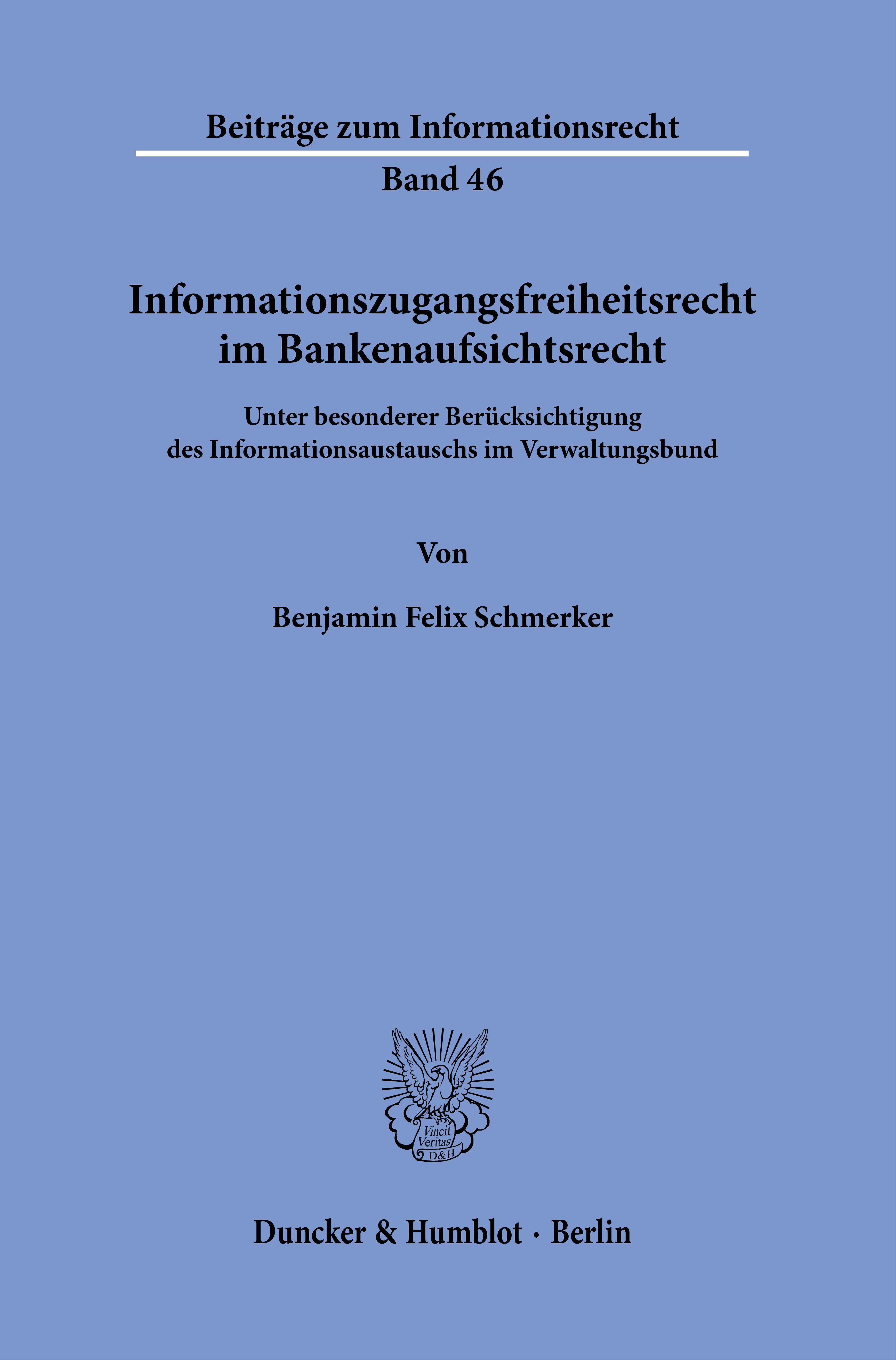 Vorderes Coverbild Informationszugangsfreiheit im Bankenaufsichtsrecht