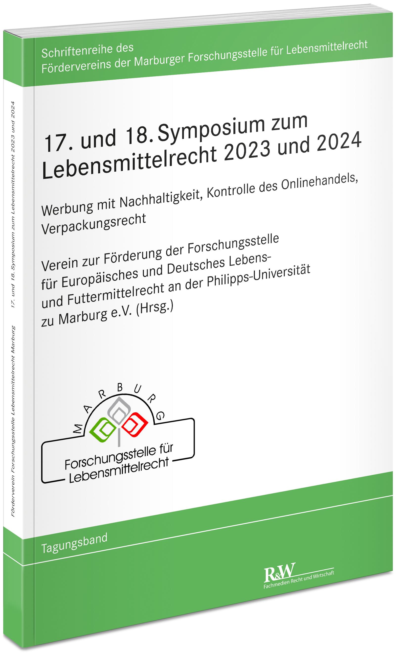 Vorderes Coverbild 17. und 18. Symposium zum Lebensmittelrecht 2023 und 2024