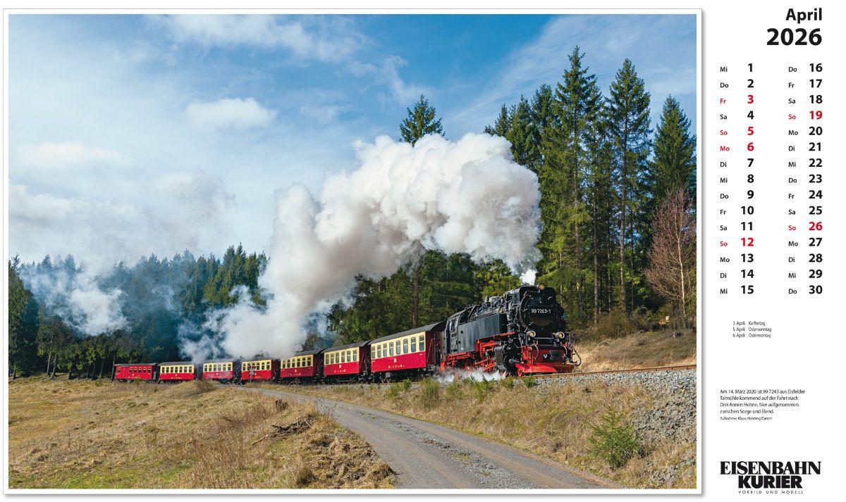 Beispielinhalt (Bild) Harzer Schmalspurbahnen 2026