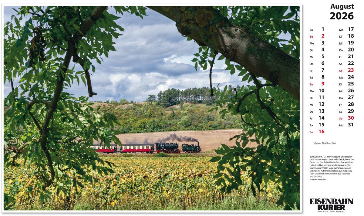 Beispielinhalt (Bild) Harzer Schmalspurbahnen 2026