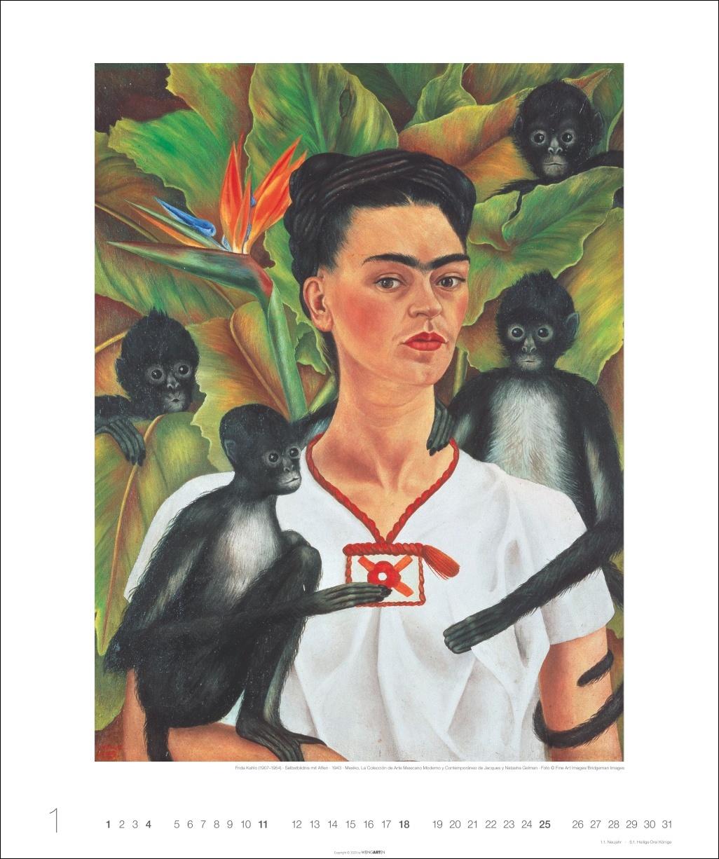 Beispielinhalt (Bild) Frida Kahlo Edition Kalender 2026