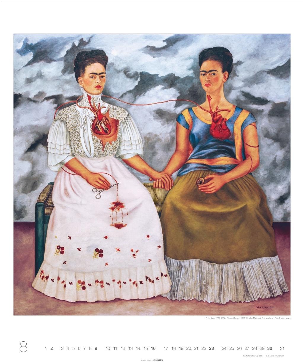 Beispielinhalt (Bild) Frida Kahlo Edition Kalender 2026