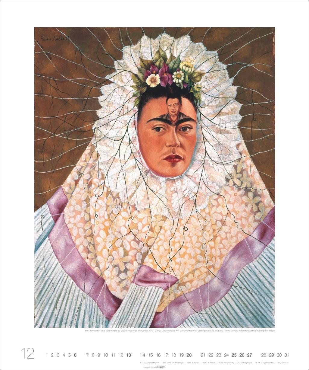 Beispielinhalt (Bild) Frida Kahlo Edition Kalender 2026