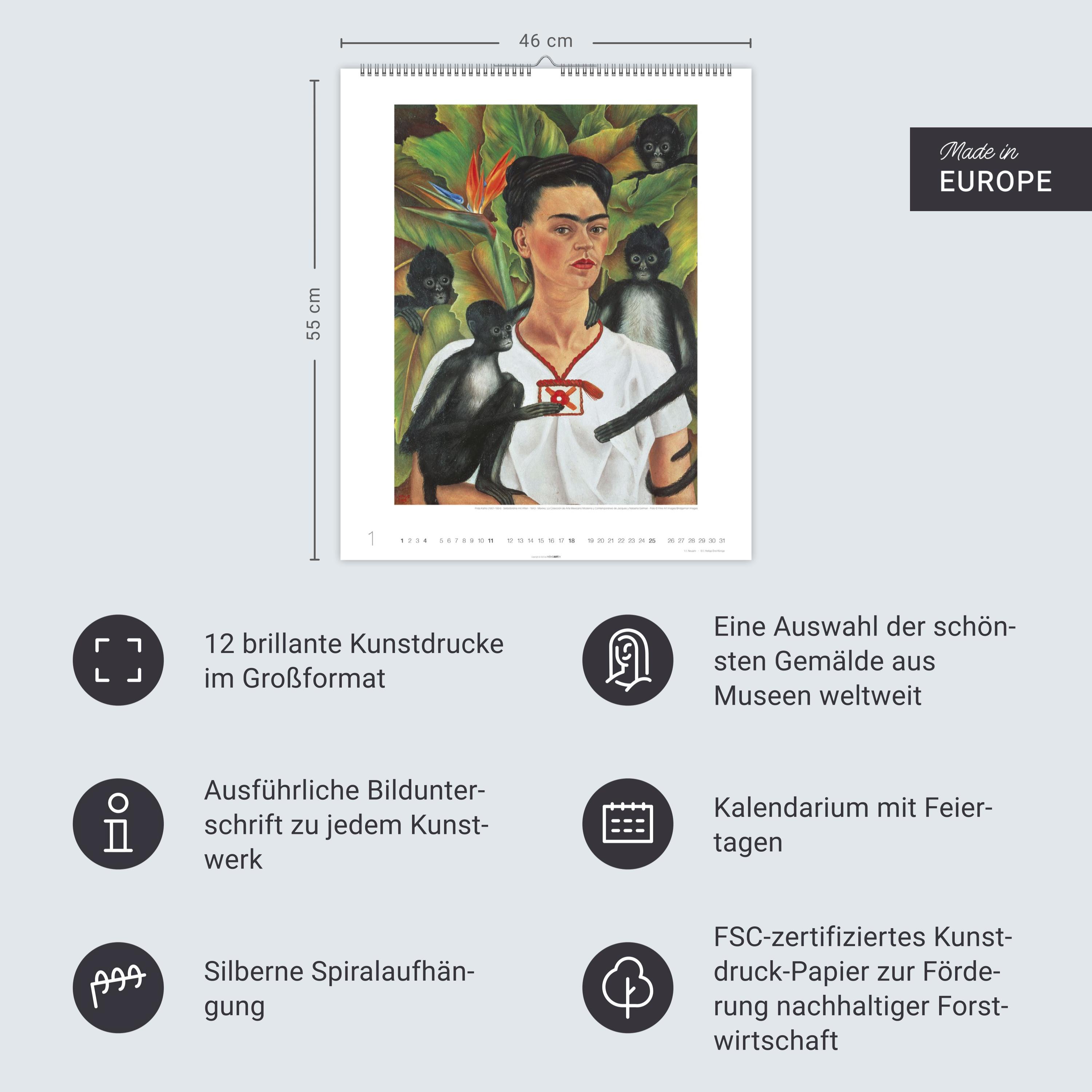 Beispielinhalt (Bild) Frida Kahlo Edition Kalender 2026