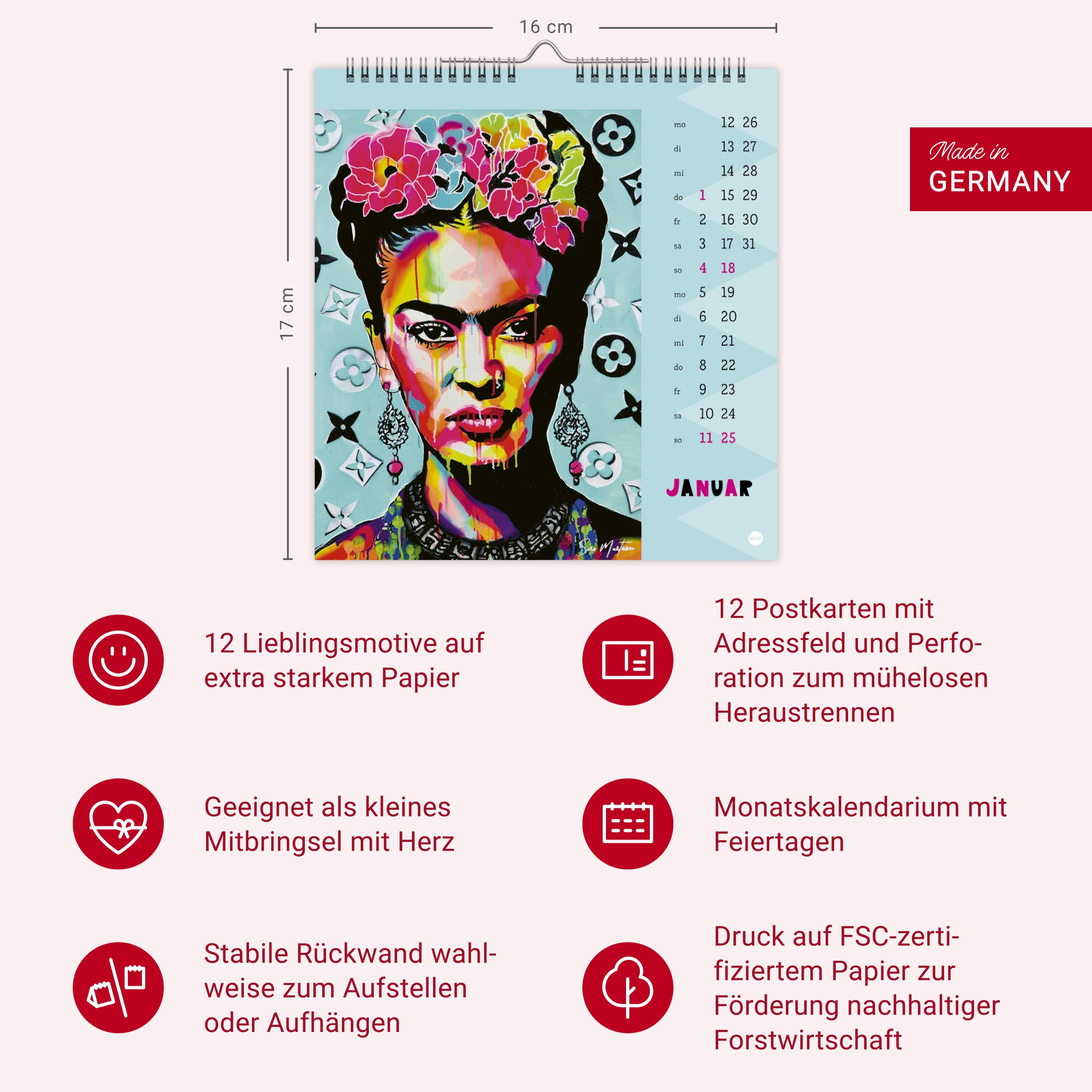 Beispielinhalt (Bild) Frida Postkartenkalender 2026