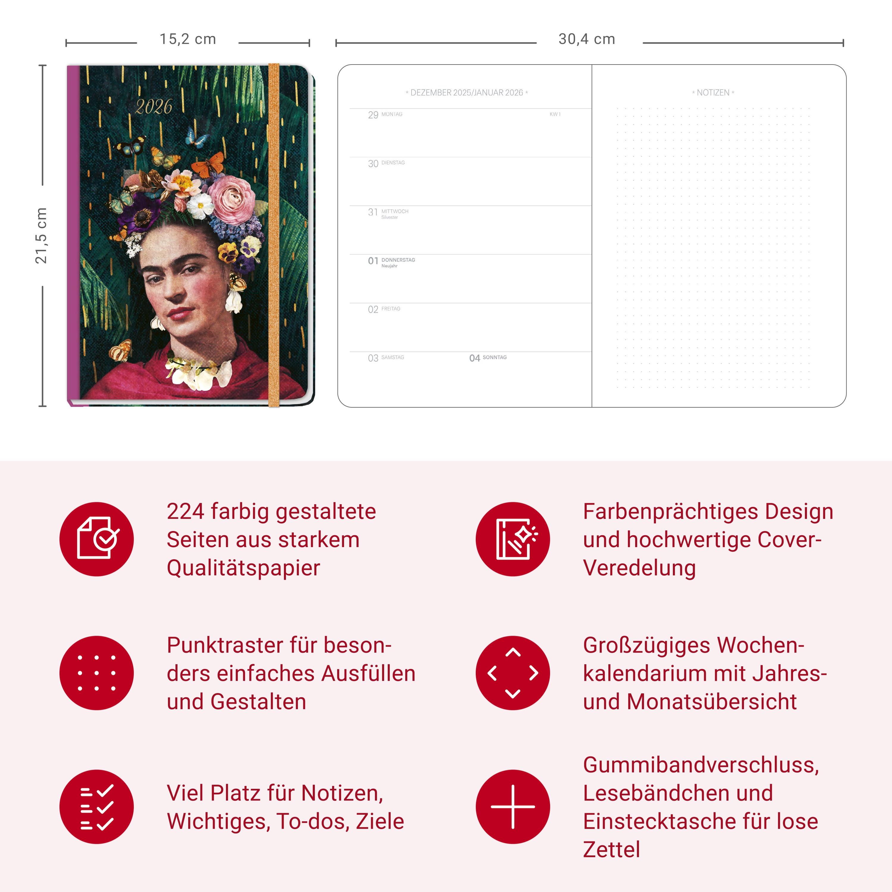 Beispielinhalt (Bild) Design Diary Frida 2026