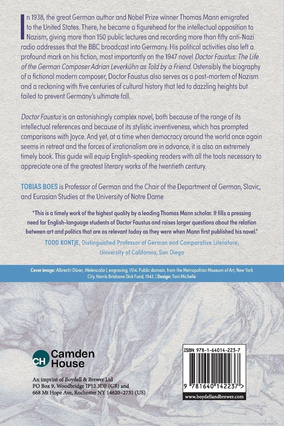 Rückseitencover A Reader's Guide to Thomas Mann's Doctor Faustus