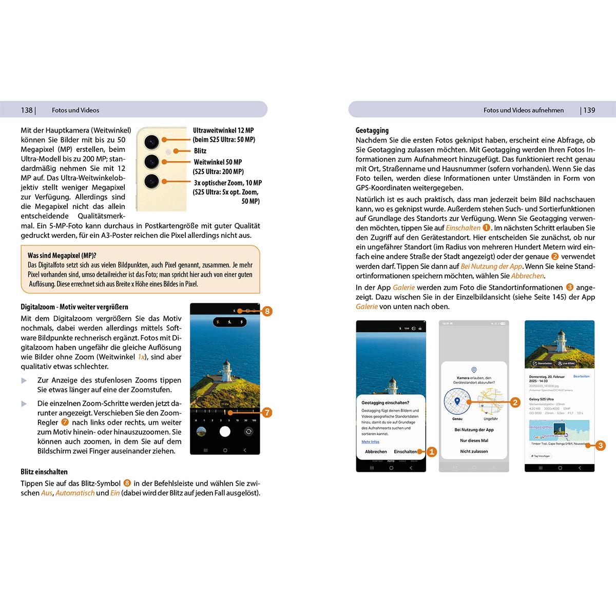 Beispielinhalt (Bild) Samsung Galaxy S25 - alle Modelle - Für Einsteiger ohne Vorkenntnisse