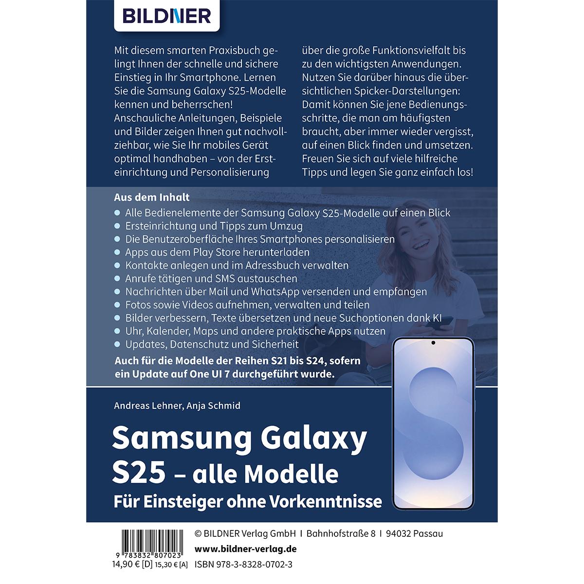 Rückseitencover Samsung Galaxy S25 - alle Modelle - Für Einsteiger ohne Vorkenntnisse