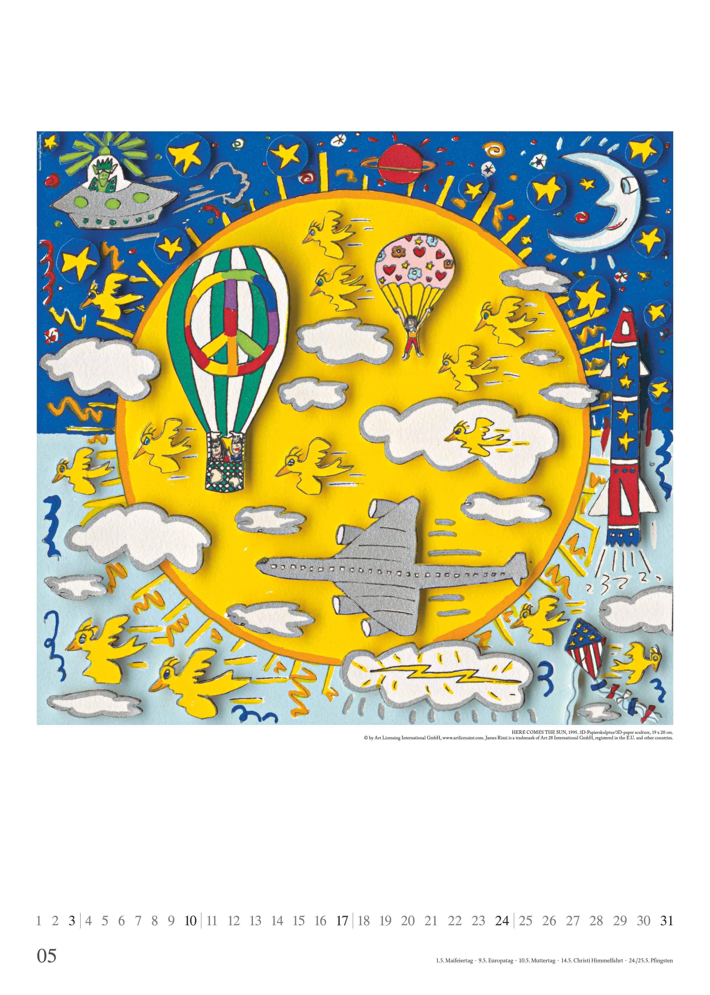 Beispielinhalt (Bild) James Rizzi 2026 - Kunst-Kalender - Poster-Kalender - 50x70