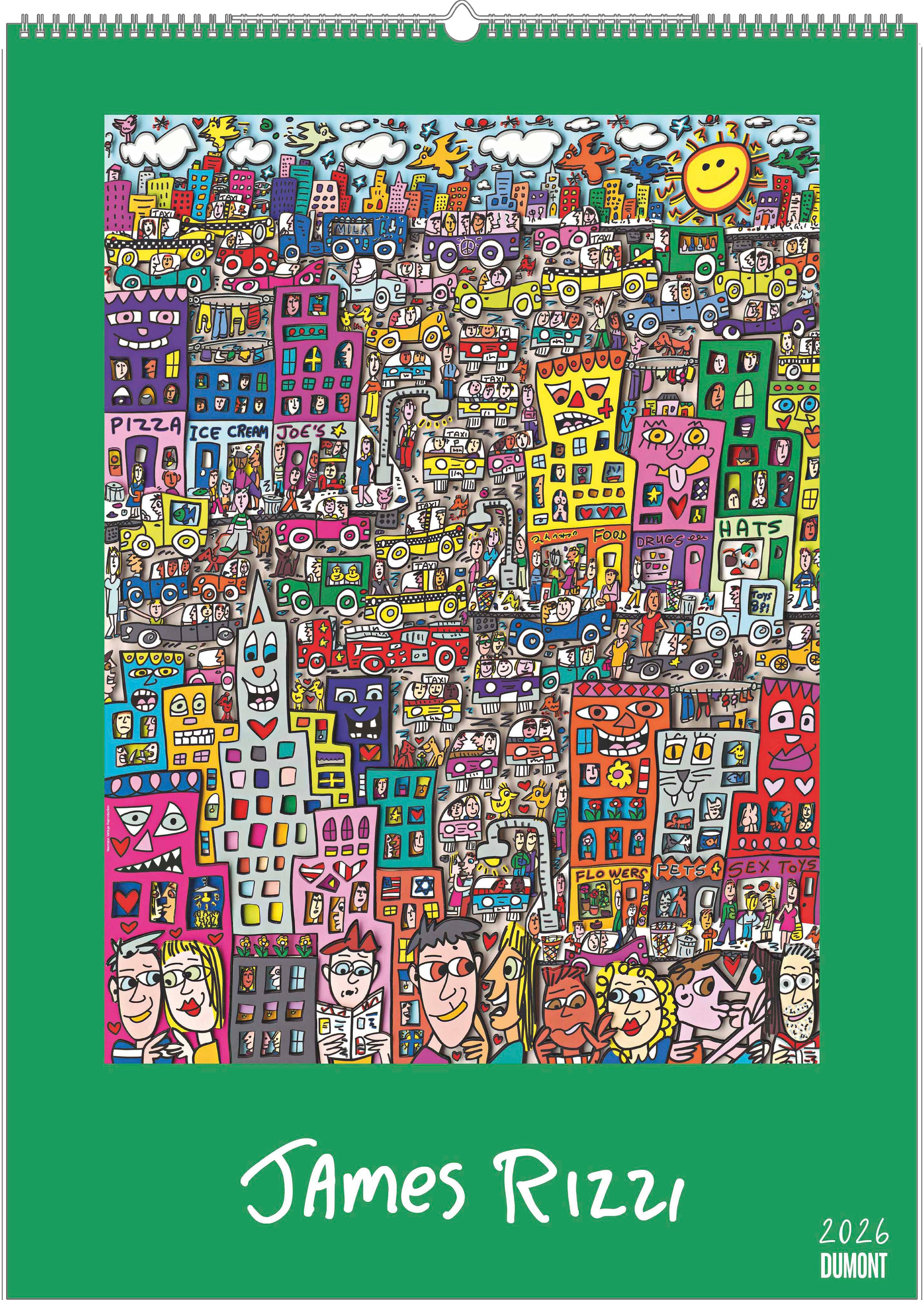 Vorderes Coverbild James Rizzi 2026 - Kunst-Kalender - Poster-Kalender - 50x70