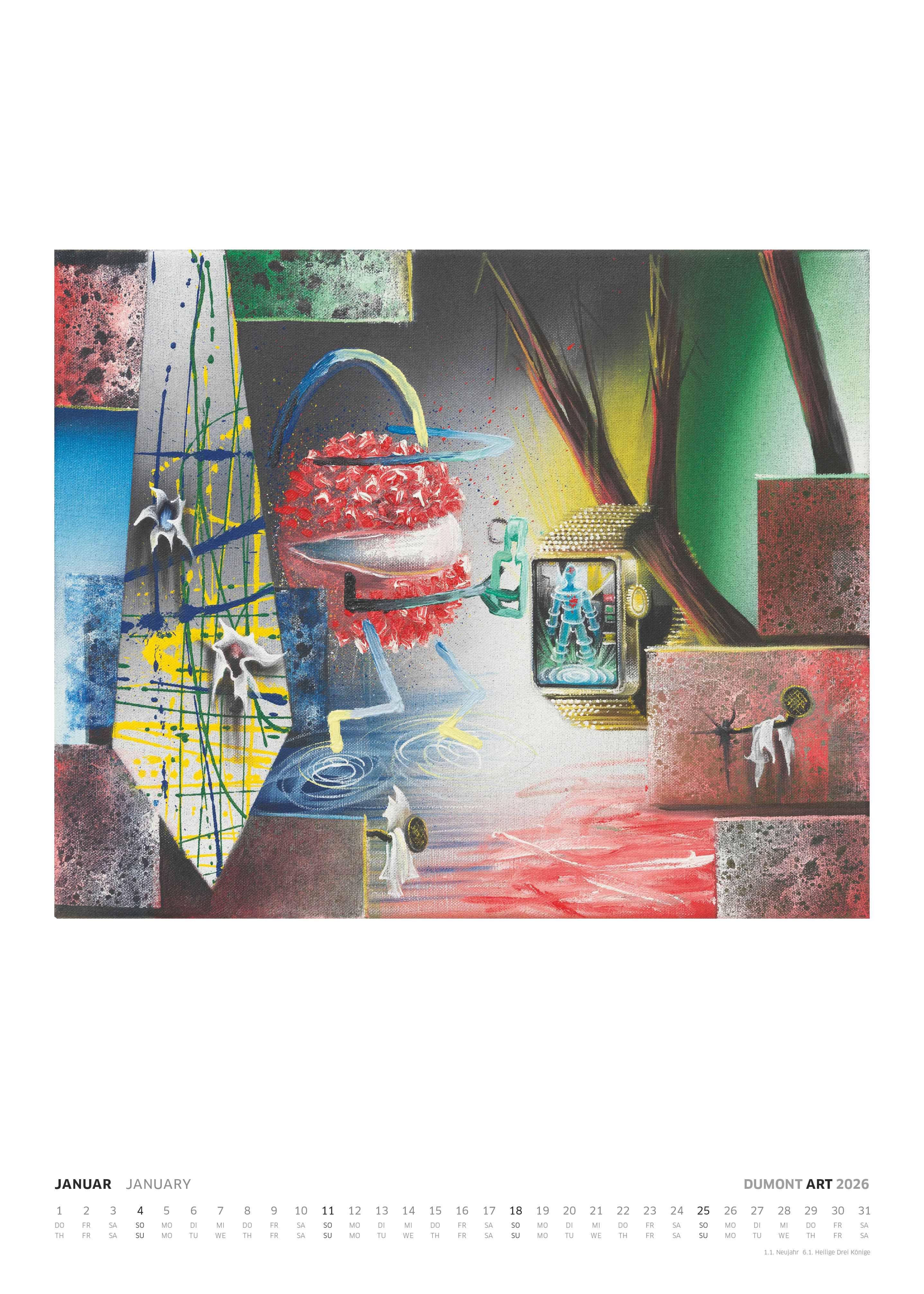 Beispielinhalt (Bild) Art Kalender 2026 - Malerei heute - DUMONT Kunst-Kalender - Poster-Format 50 x 70 cm