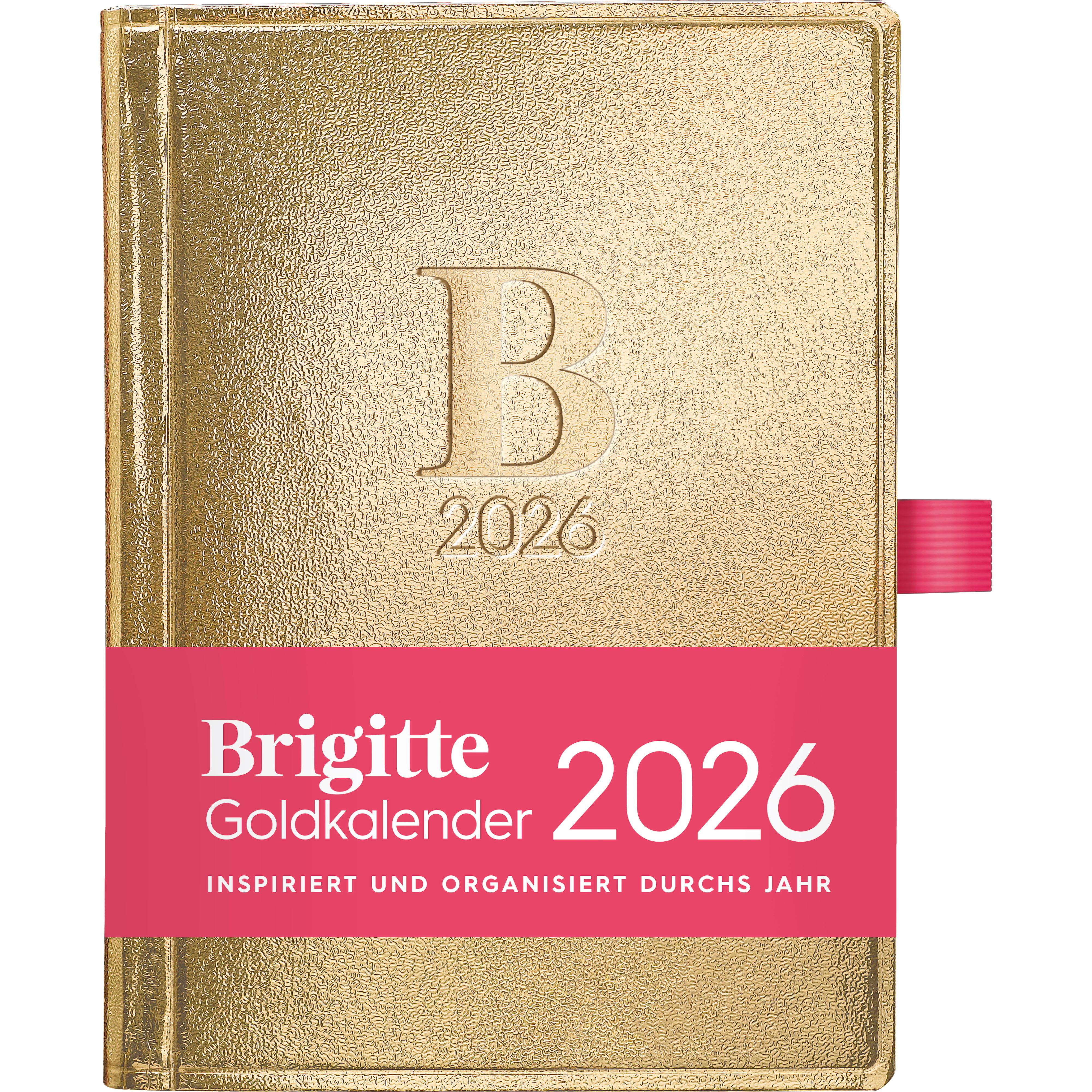 Vorderes Coverbild Brigitte Goldkalender 2026 - Buchkalender - Taschenkalender - Lifestyle  - 10x14