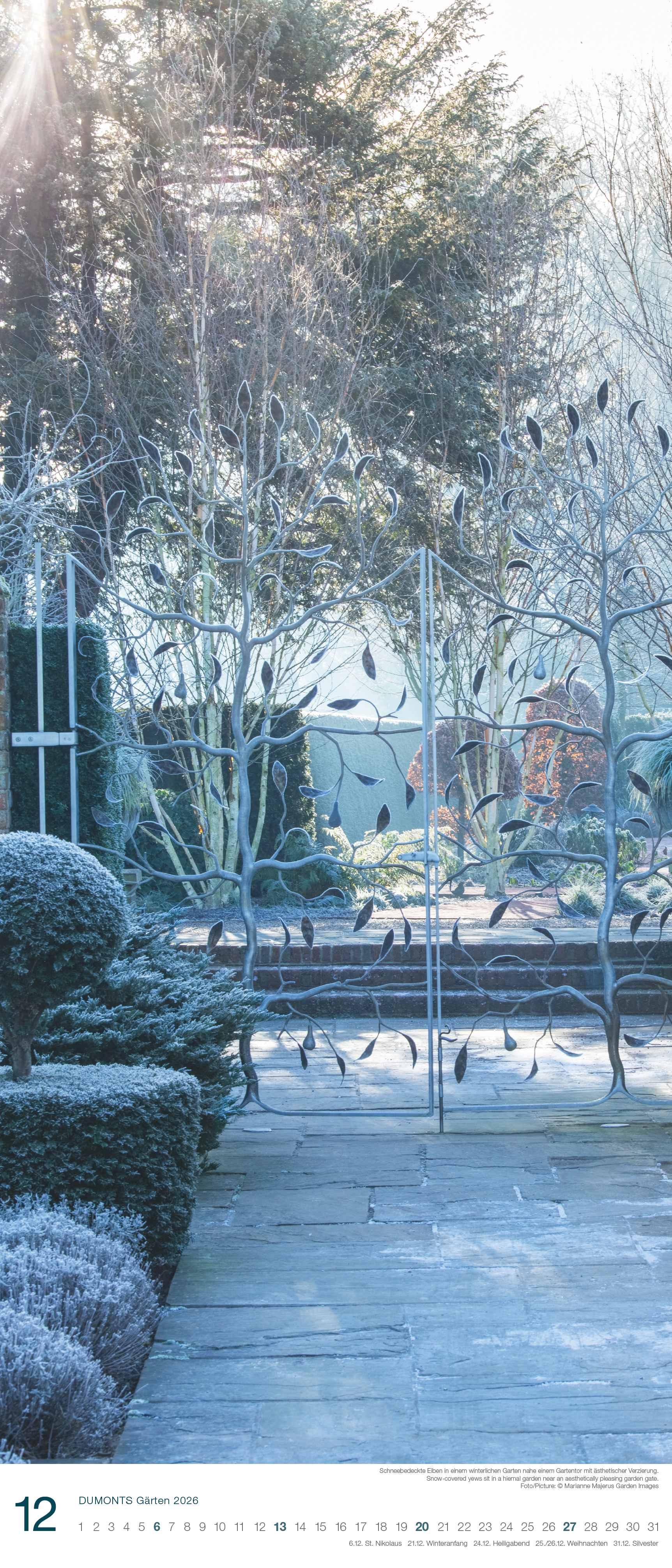 Beispielinhalt (Bild) Gärten 2026 - DUMONT Wandkalender - Garten-Kalender - Hochformat 30 x 70 cm