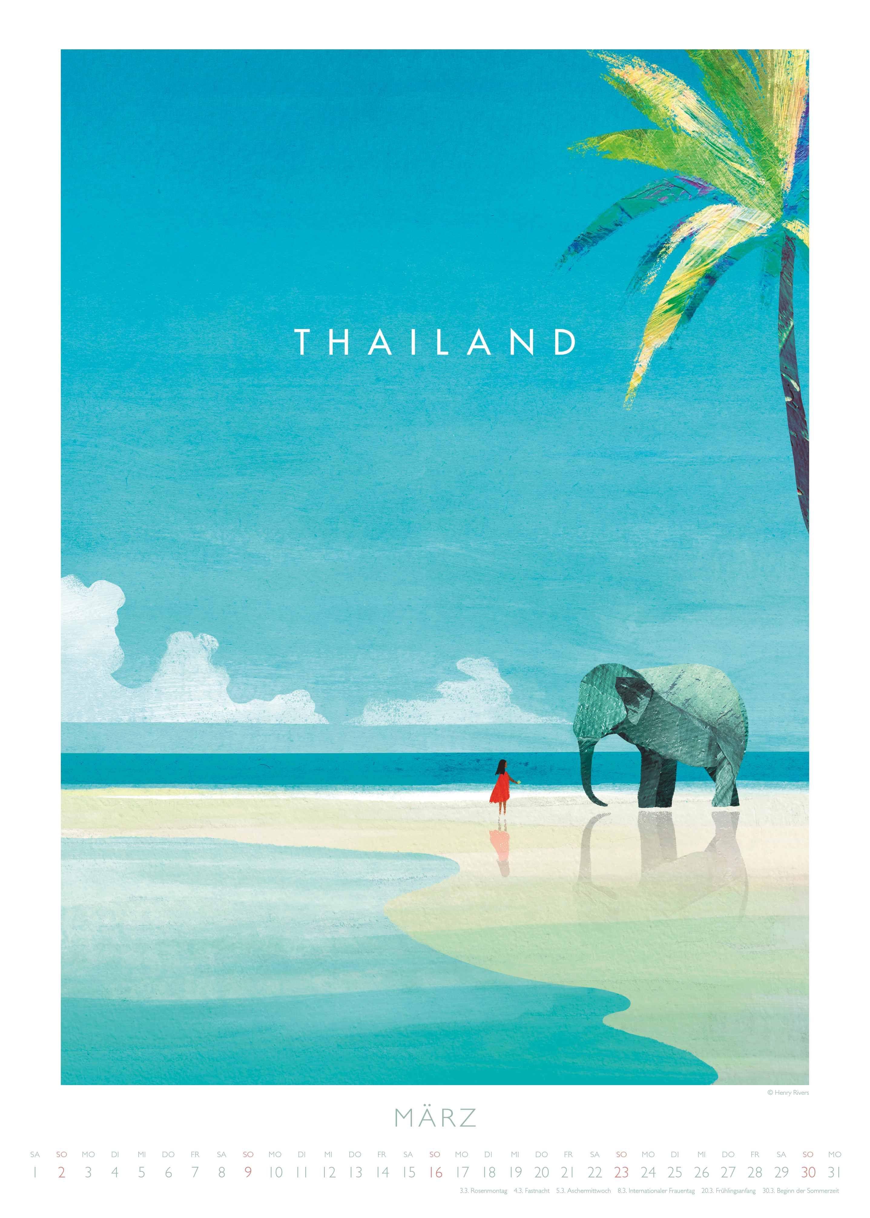 Beispielinhalt (Bild) Travelposter 2026 - Reiseplakate-Kalender von DUMONT- Wand-Kalender - Poster-Format 50 x 70 cm