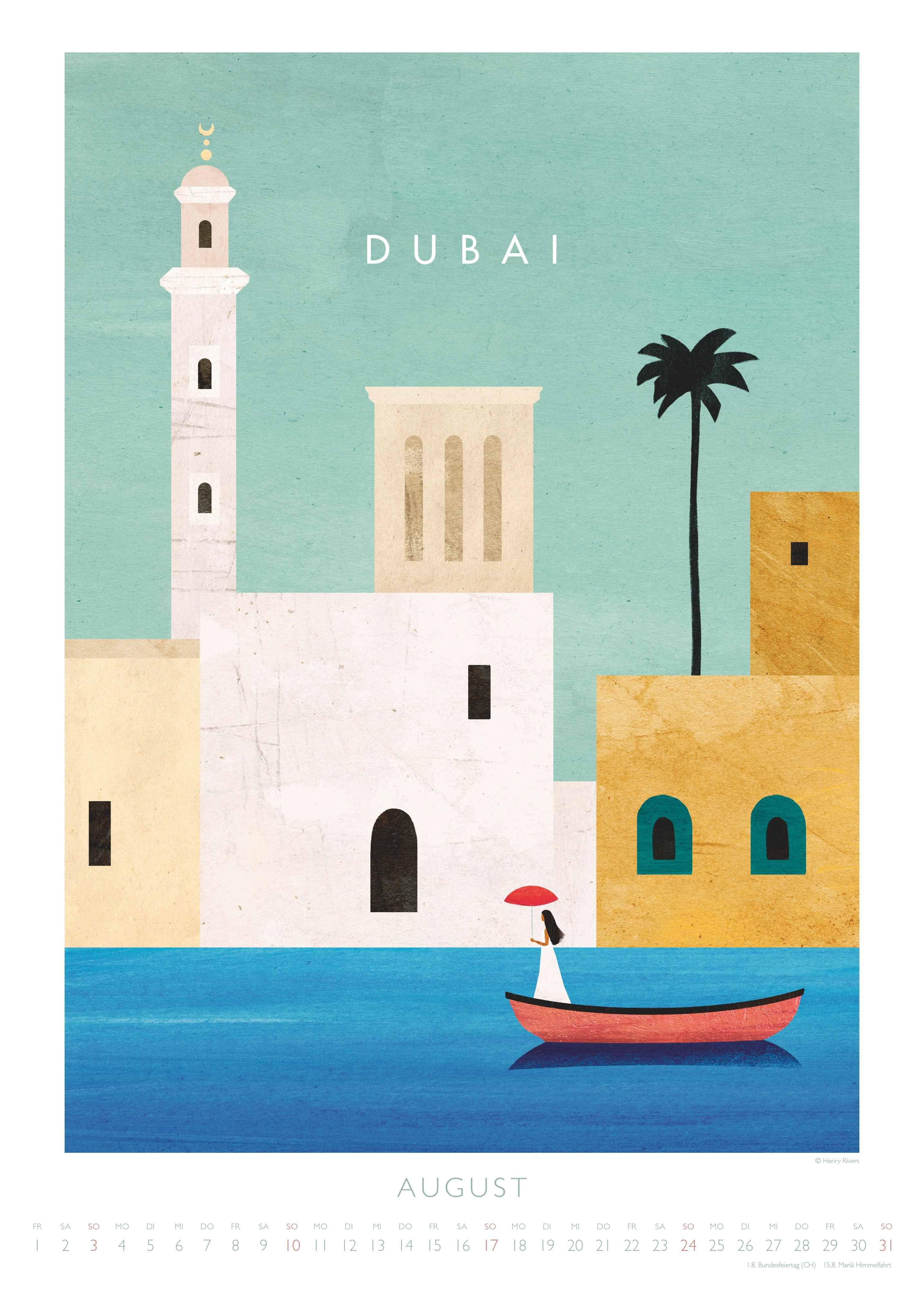 Beispielinhalt (Bild) Travelposter 2026 - Reiseplakate-Kalender von DUMONT- Wand-Kalender - Poster-Format 50 x 70 cm