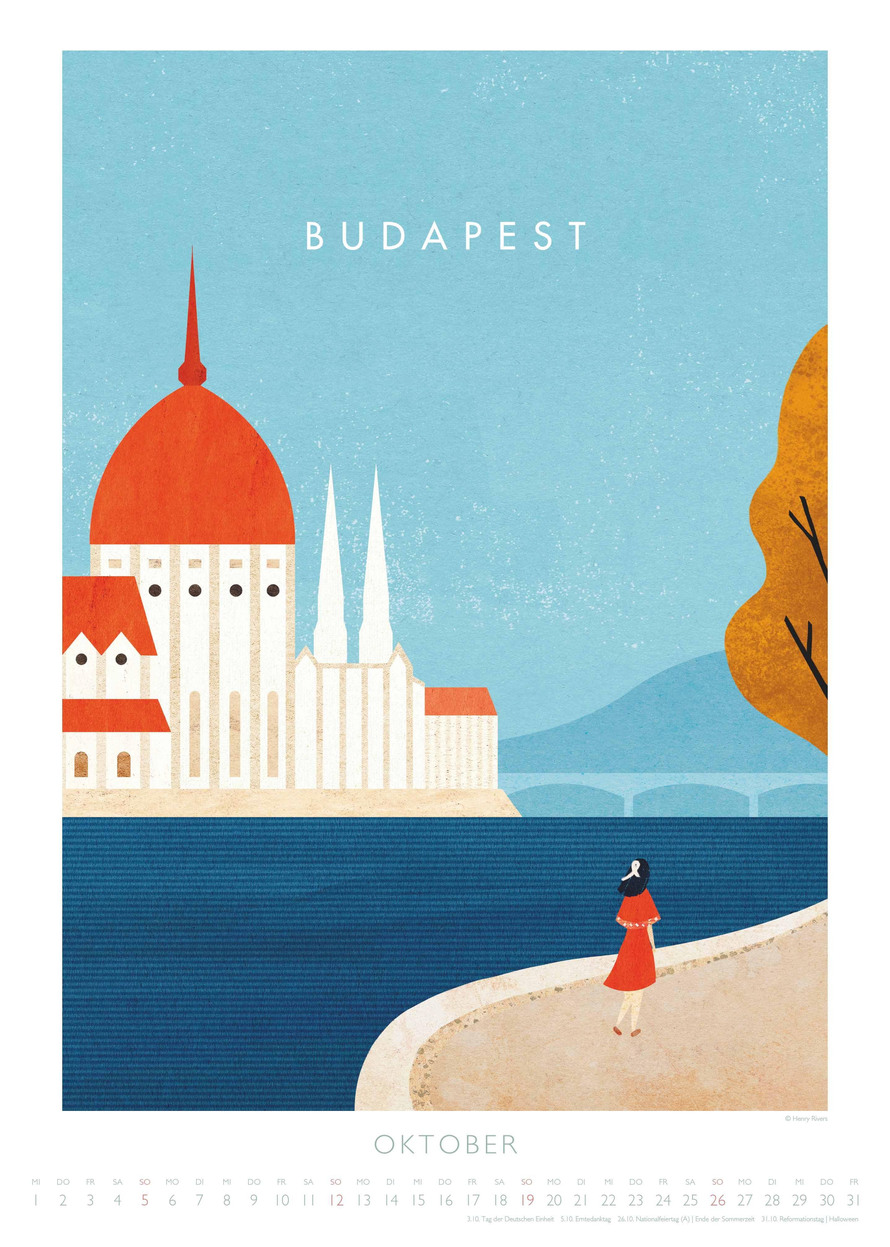 Beispielinhalt (Bild) Travelposter 2026 - Reiseplakate-Kalender von DUMONT- Wand-Kalender - Poster-Format 50 x 70 cm