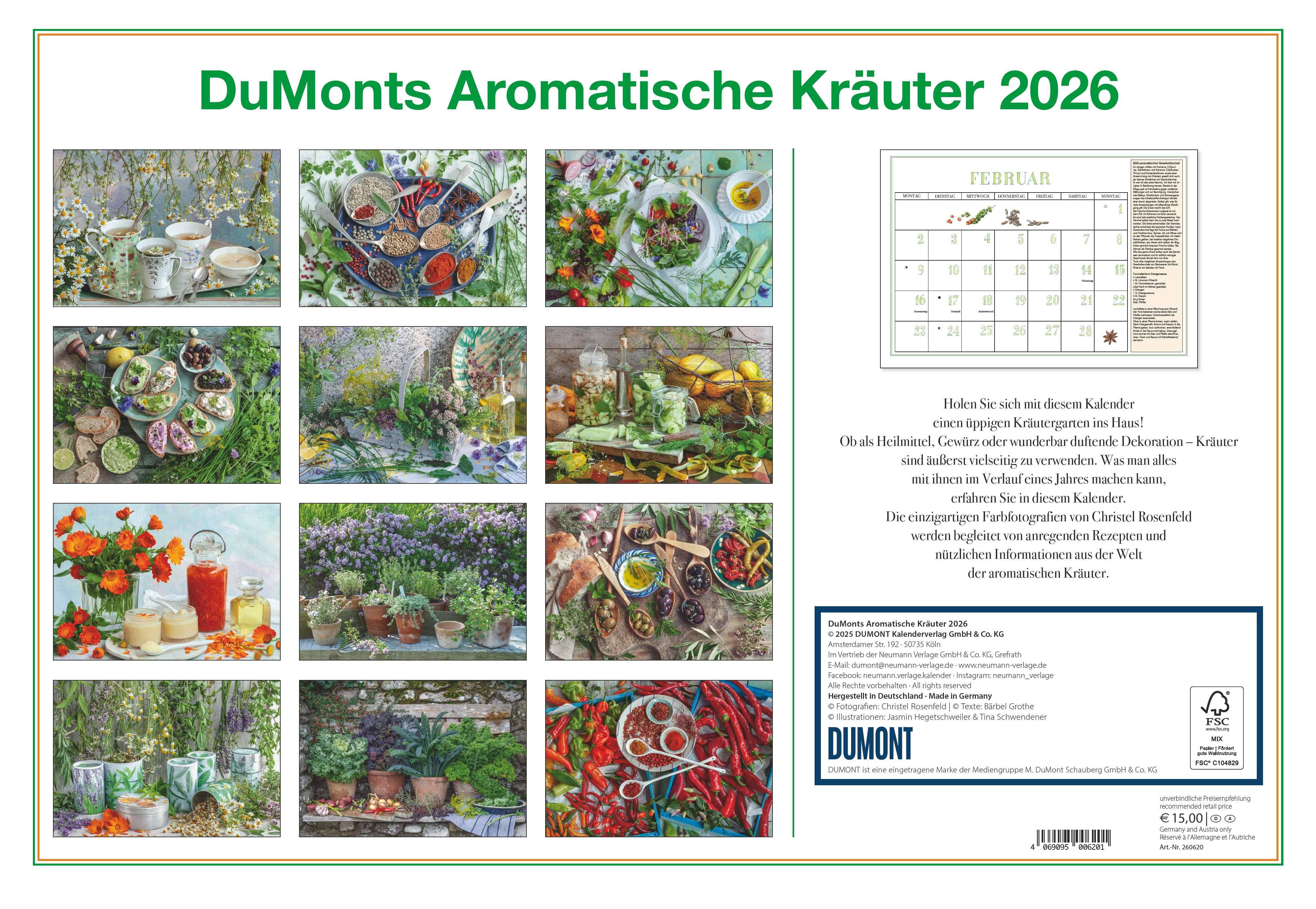 Beispielinhalt (Bild) DUMONTS Aromatische Kräuter 2026 - Broschürenkalender - Wandkalender - mit Rezepten und Texten - Format 42 x 29 cm