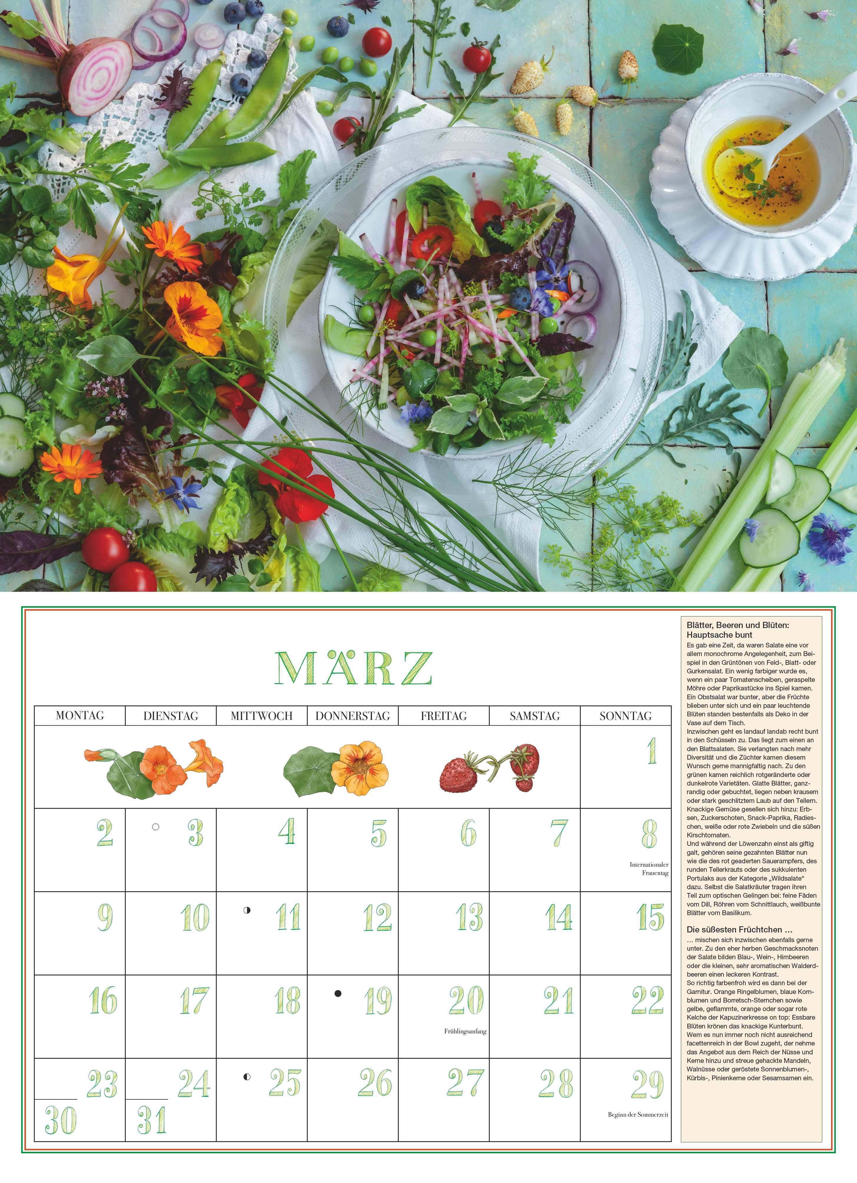 Beispielinhalt (Bild) DUMONTS Aromatische Kräuter 2026 - Broschürenkalender - Wandkalender - mit Rezepten und Texten - Format 42 x 29 cm