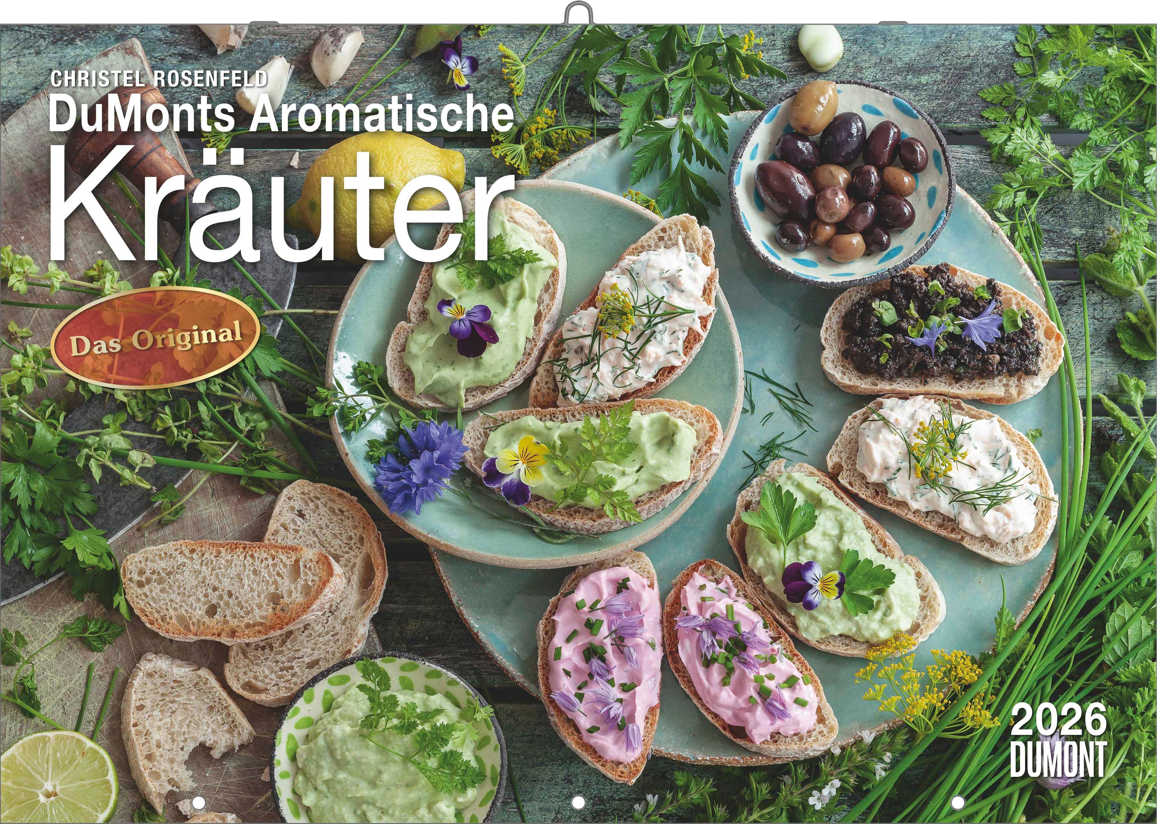 Vorderes Coverbild DUMONTS Aromatische Kräuter 2026 - Broschürenkalender - Wandkalender - mit Rezepten und Texten - Format 42 x 29 cm