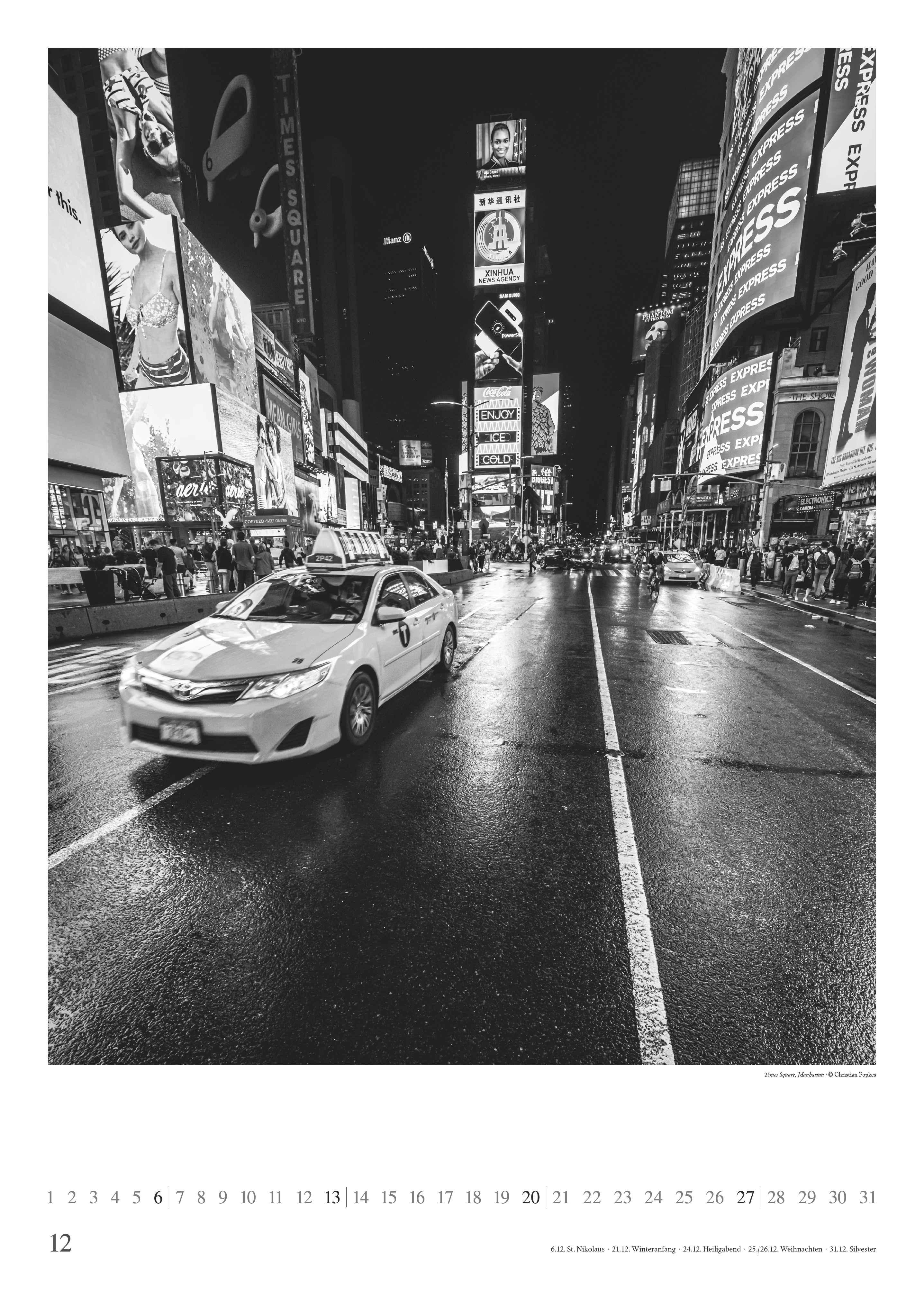 Beispielinhalt (Bild) New York 2026 - Foto-Kalender - Poster-Kalender - 50x70 - Stadt - City