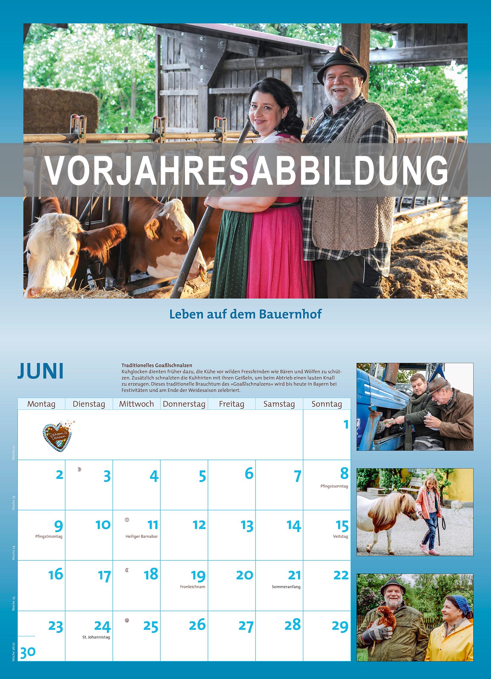 Beispielinhalt (Bild) Dahoam is Dahoam 2026 - Broschürenkalender - Wandkalender - mit Jahresplaner - Format 42 x 29 cm