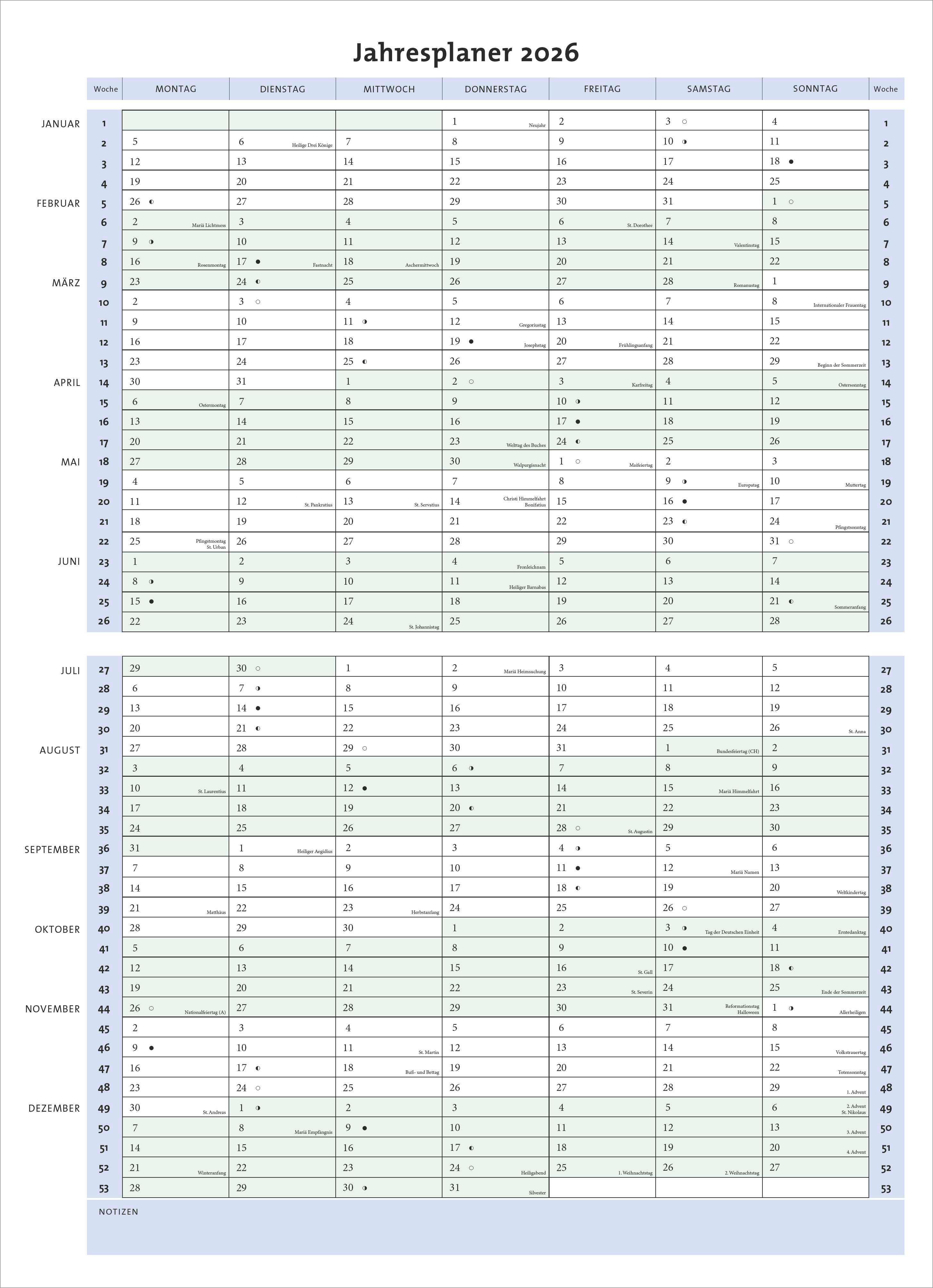 Beispielinhalt (Bild) Dahoam is Dahoam 2026 - Broschürenkalender - Wandkalender - mit Jahresplaner - Format 42 x 29 cm