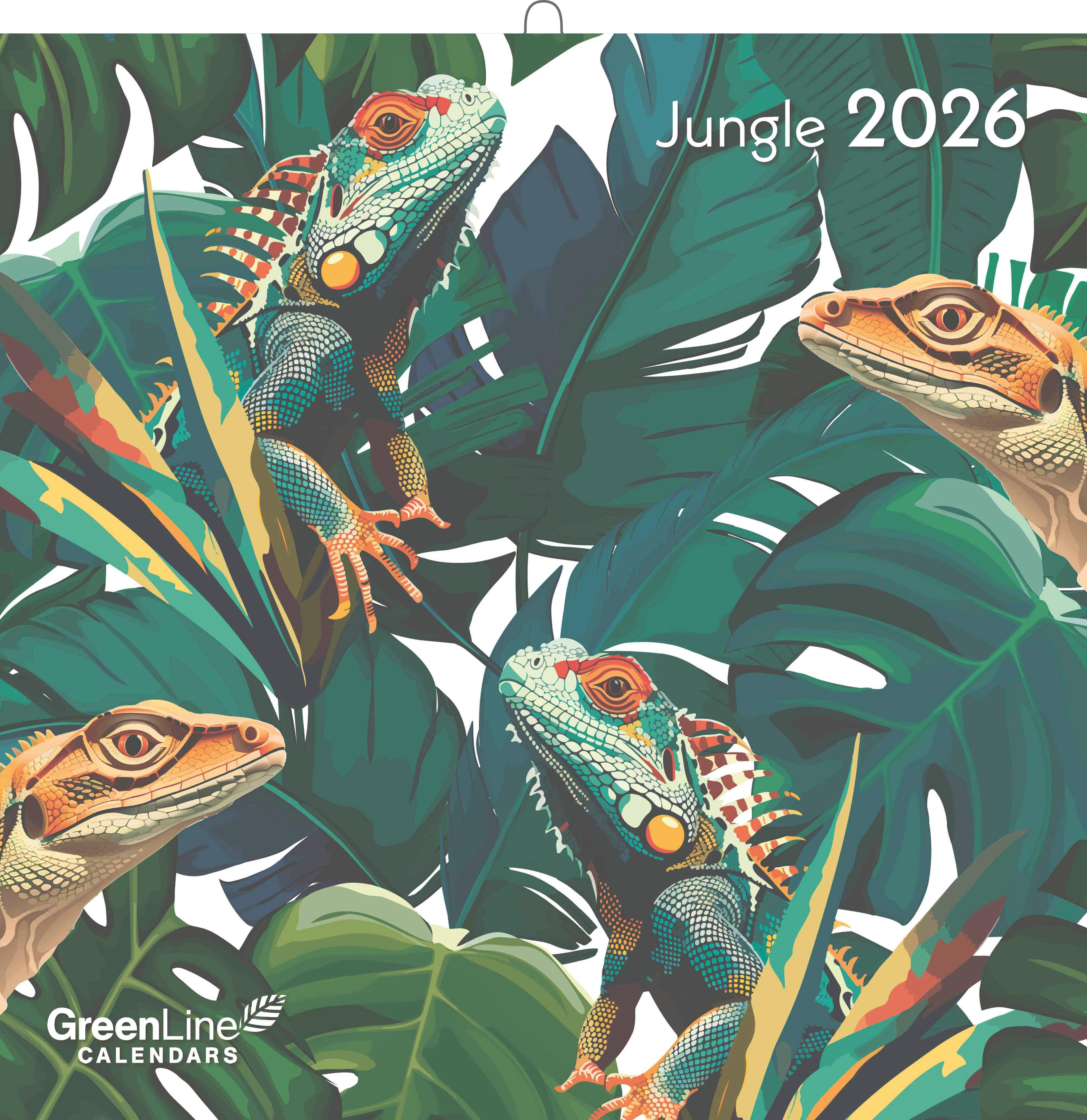 Vorderes Coverbild GreenLine Jungle 2026 - Wand-Kalender - Broschüren-Kalender - 30x30 - 30x60 geöffnet