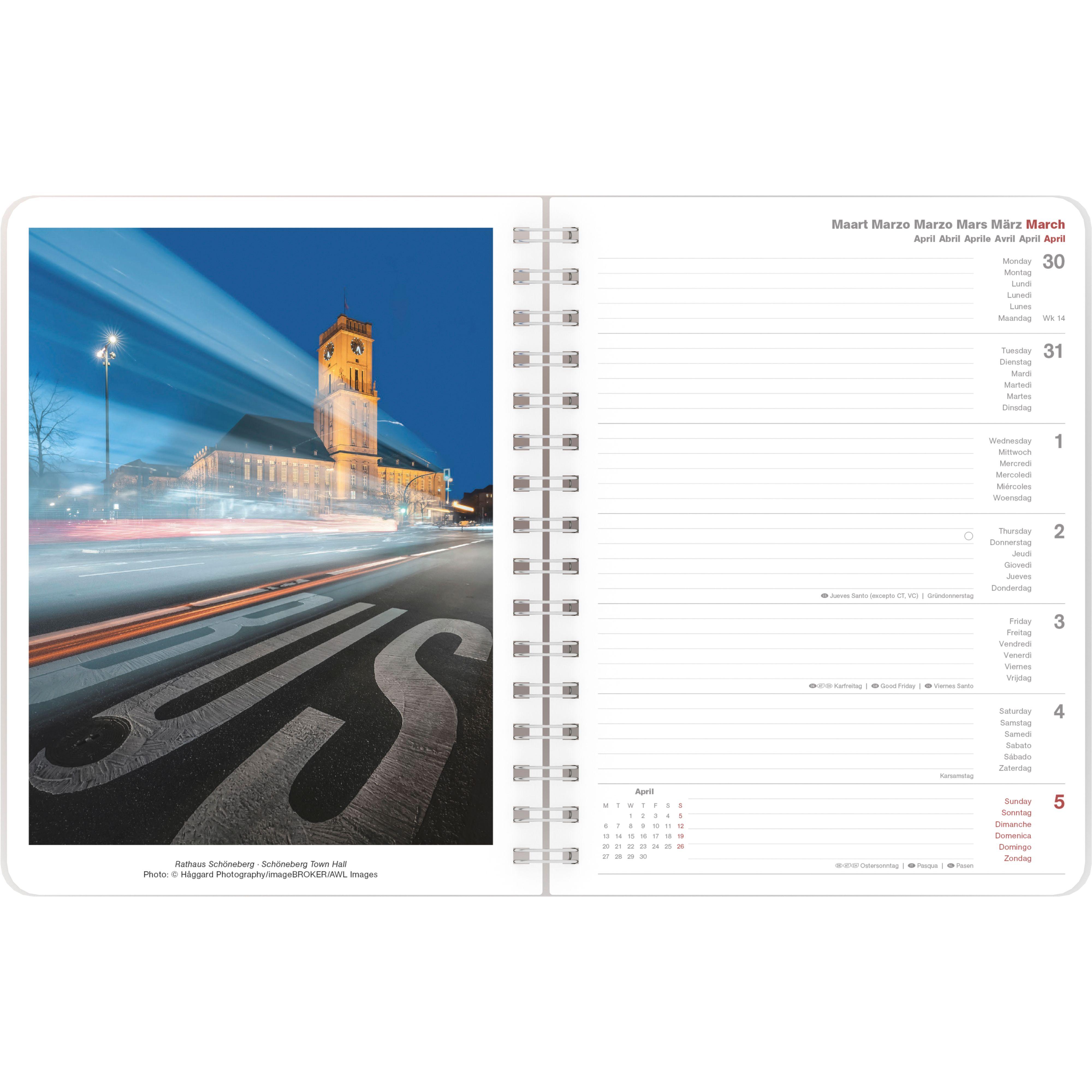 Beispielinhalt (Bild) Berlin 2026 - Diary - Buchkalender - Taschenkalender - 16,5x21,6
