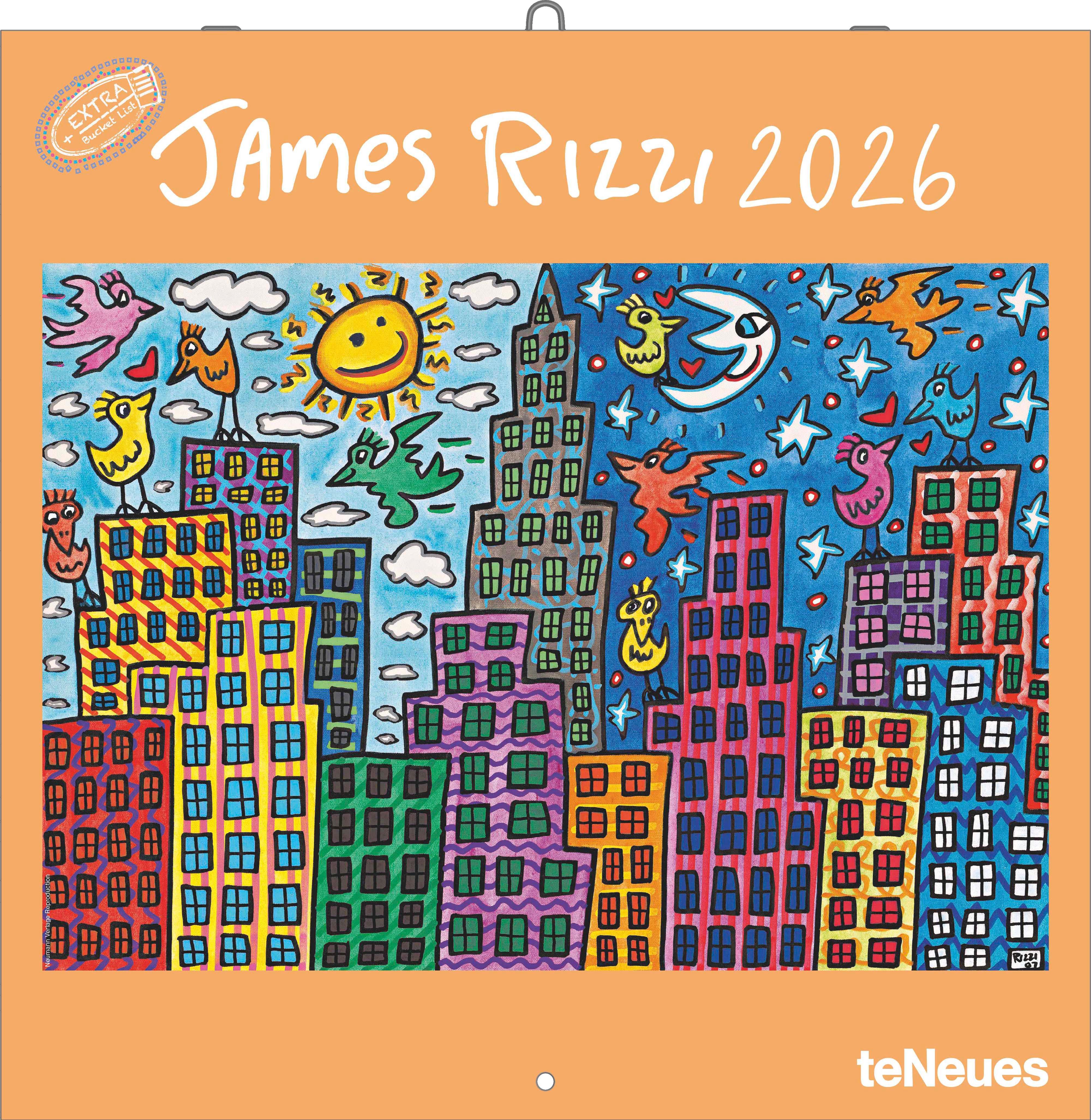 Vorderes Coverbild James Rizzi 2026 - Wand-Kalender - Broschüren-Kalender - 30x30 - 30x60 geöffnet - Kunst-Kalender