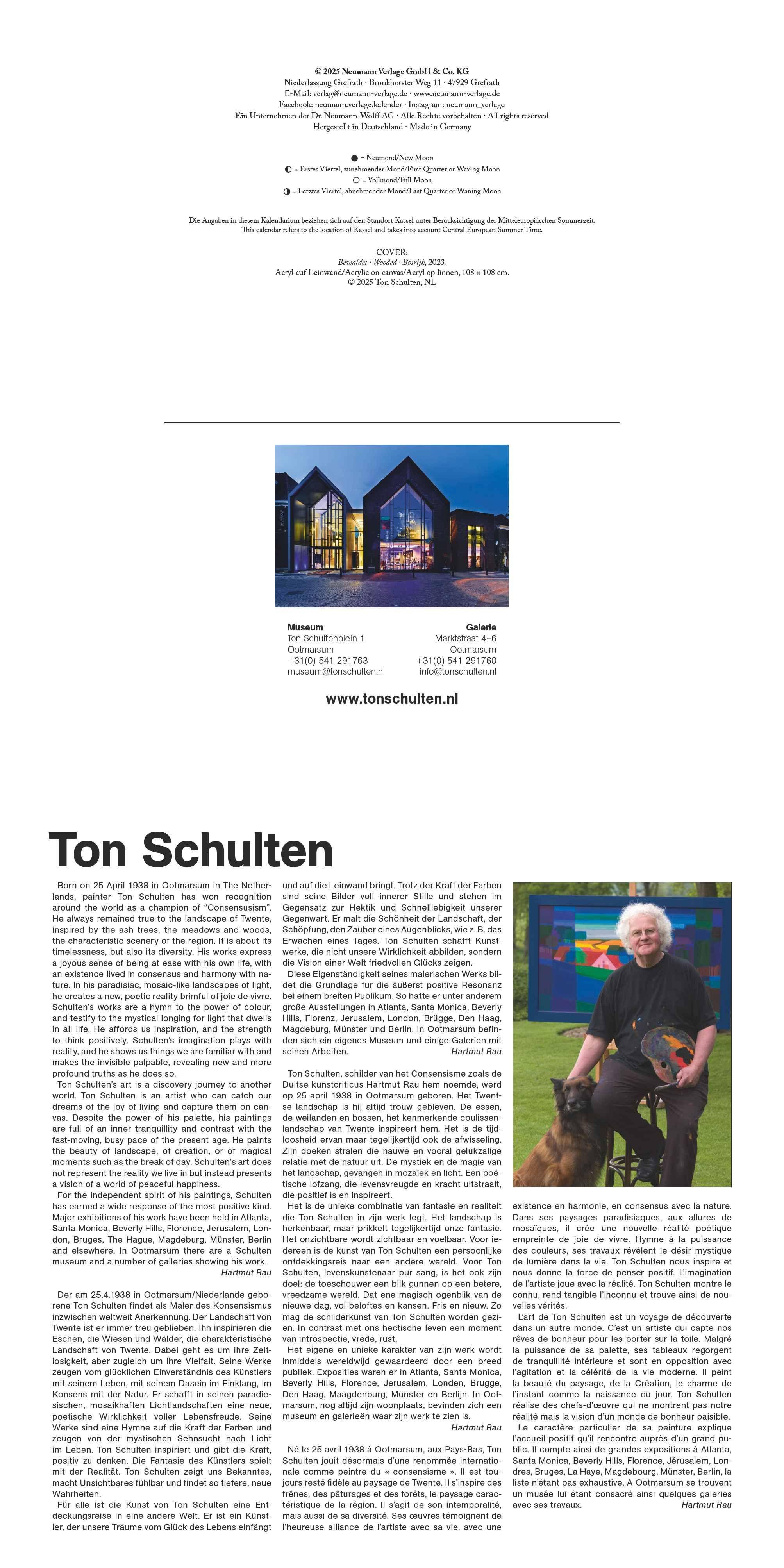 Beispielinhalt (Bild) Ton Schulten 2026 - Wand-Kalender - Broschüren-Kalender - 30x30 - 30x60 geöffnet - Kunst-Kalender