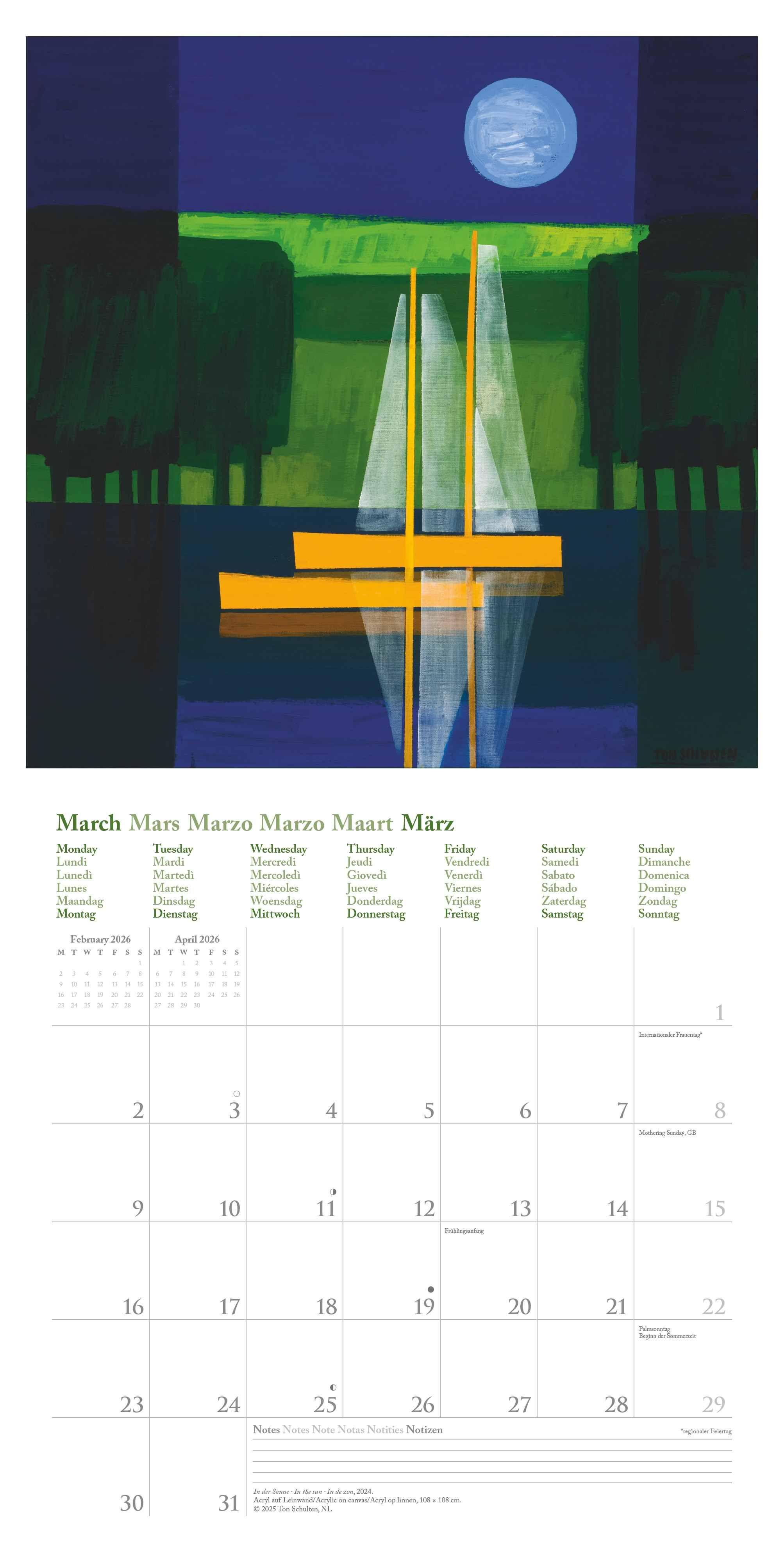 Beispielinhalt (Bild) Ton Schulten 2026 - Wand-Kalender - Broschüren-Kalender - 30x30 - 30x60 geöffnet - Kunst-Kalender
