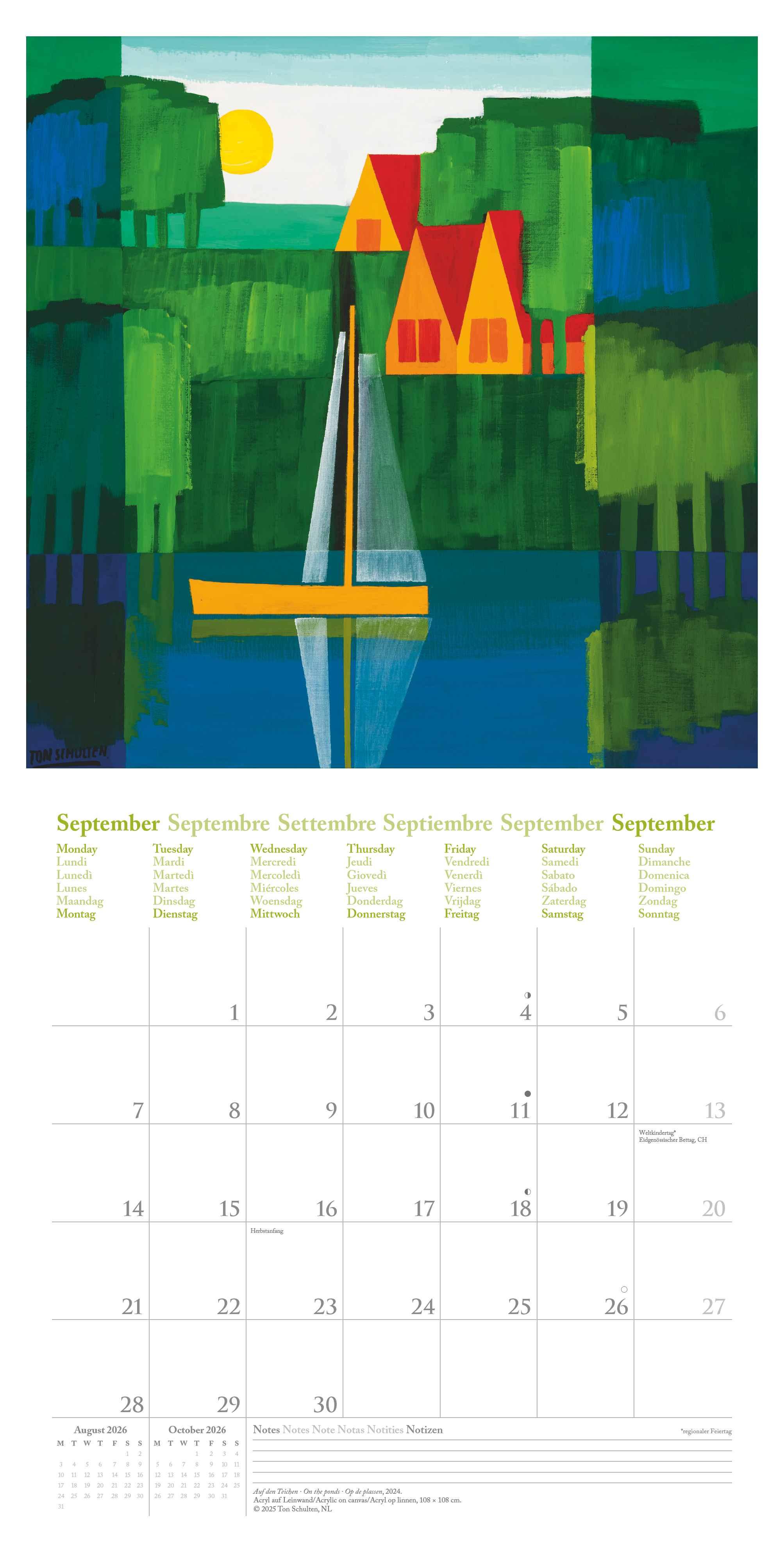 Beispielinhalt (Bild) Ton Schulten 2026 - Wand-Kalender - Broschüren-Kalender - 30x30 - 30x60 geöffnet - Kunst-Kalender
