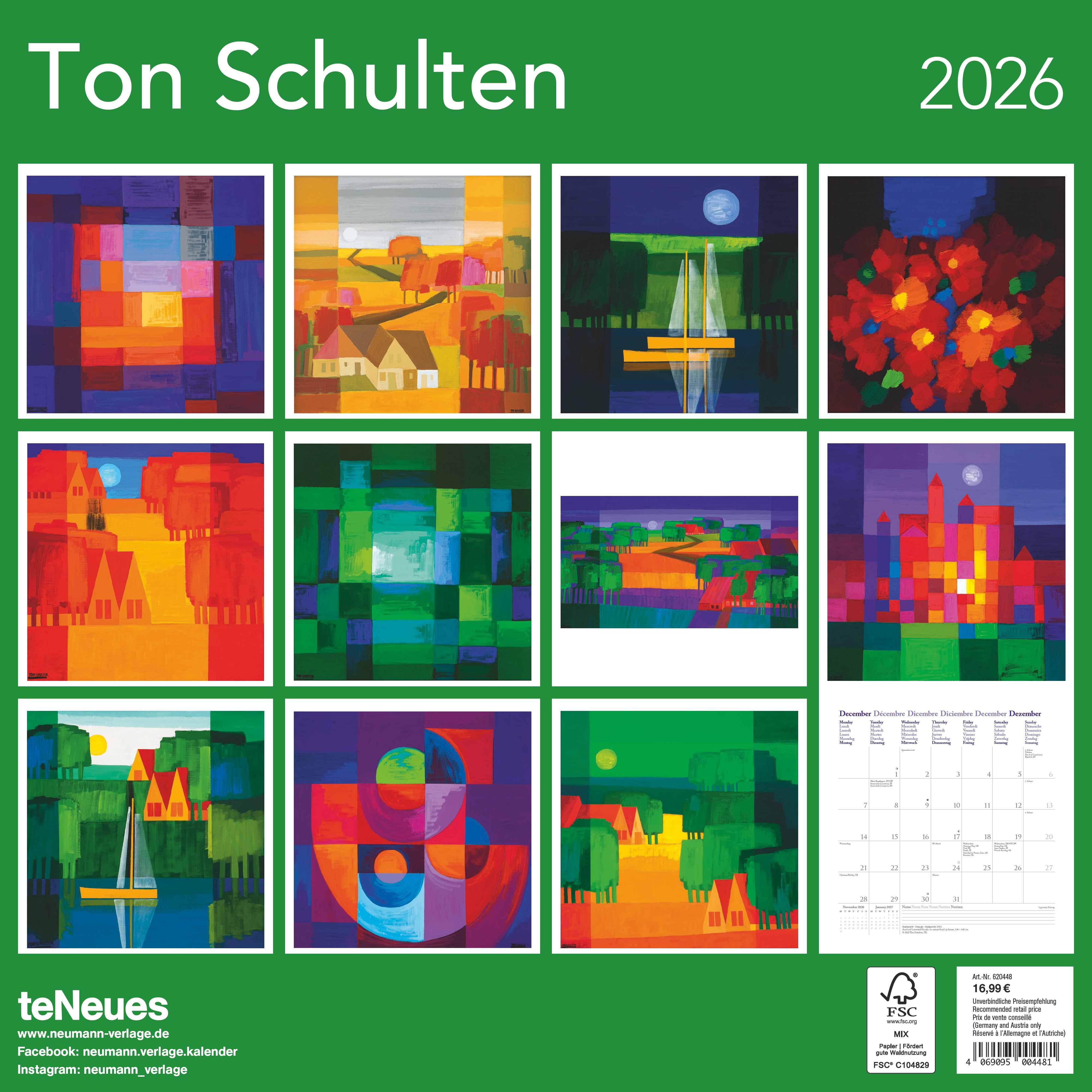 Rückseitencover Ton Schulten 2026 - Wand-Kalender - Broschüren-Kalender - 30x30 - 30x60 geöffnet - Kunst-Kalender