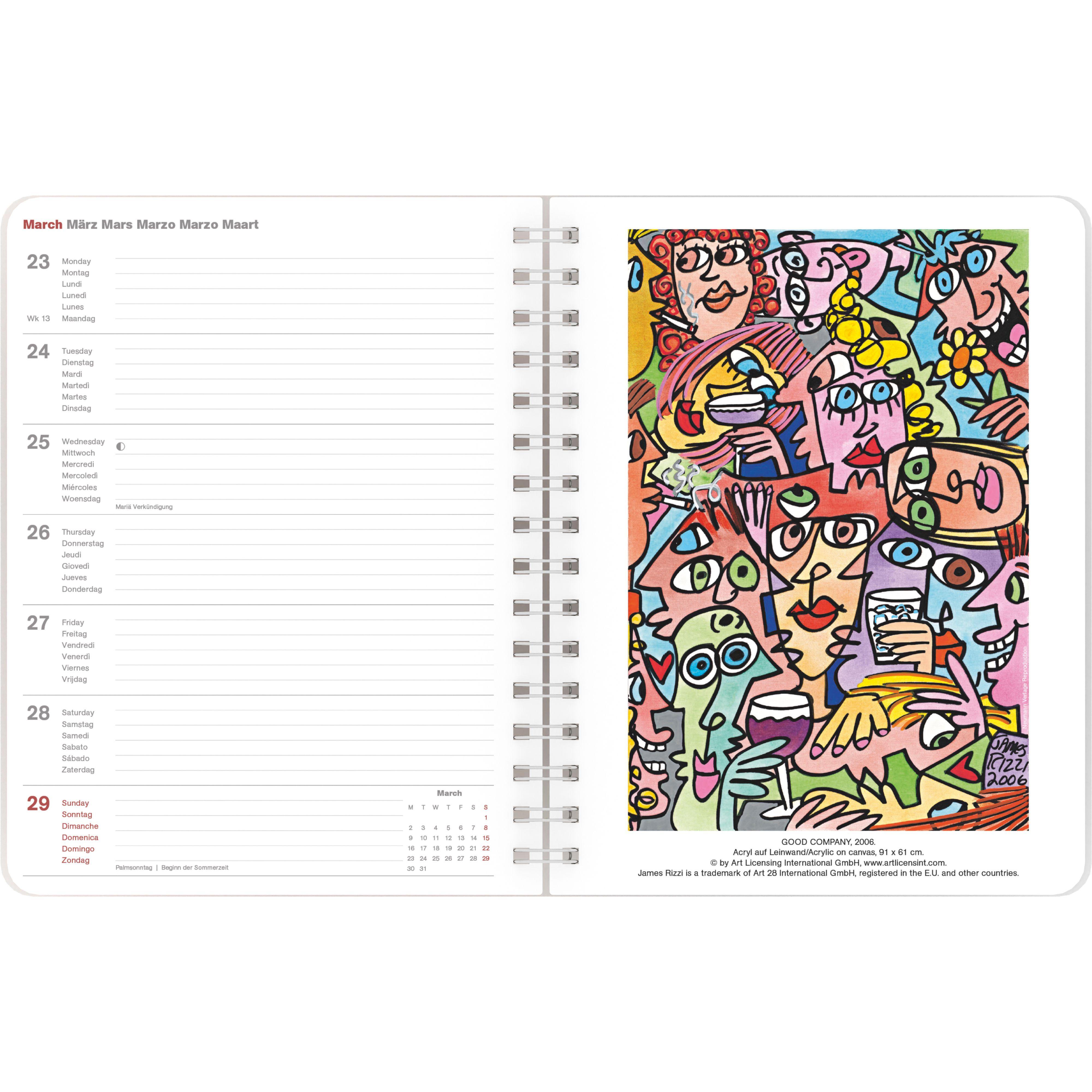 Beispielinhalt (Bild) James Rizzi 2026 - Diary - Buchkalender - Taschenkalender - Kunstkalender - 16,5x21,6
