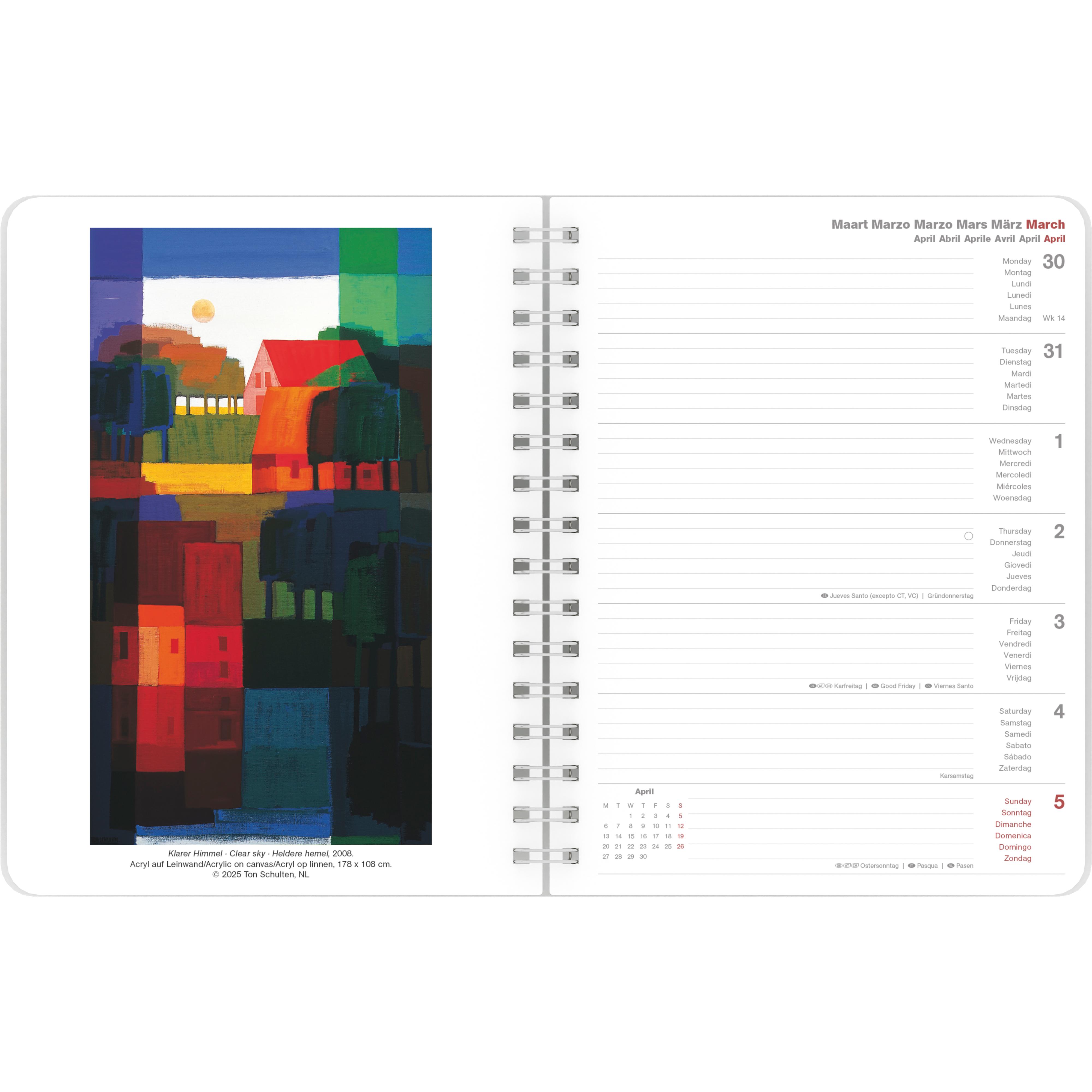 Beispielinhalt (Bild) Ton Schulten 2026 - Diary - Buchkalender - Taschenkalender - Kunstkalender - 16,5x21,6