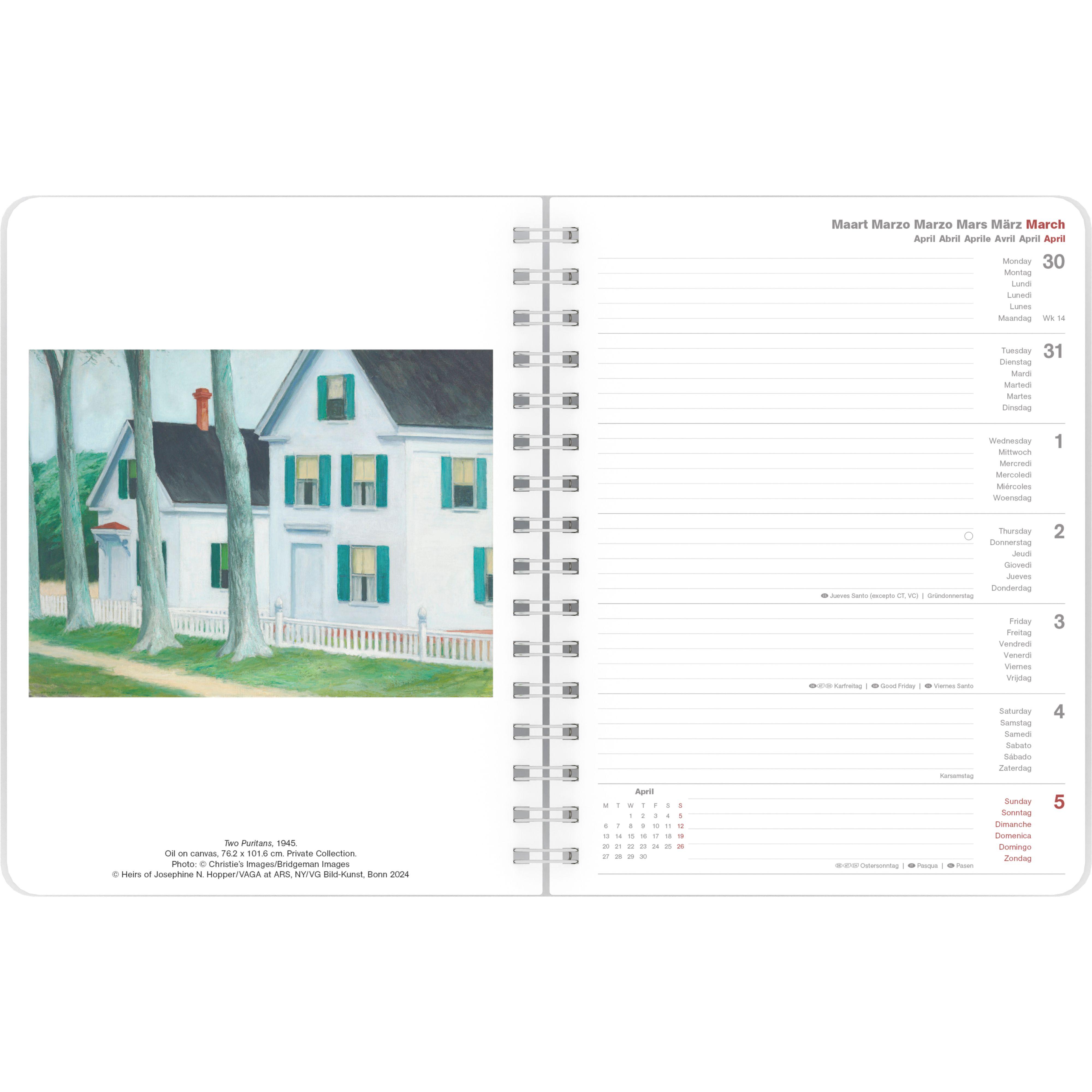 Beispielinhalt (Bild) Edward Hopper 2026 - Diary - Buchkalender - Taschenkalender - Kunstkalender - 16,5x21,6