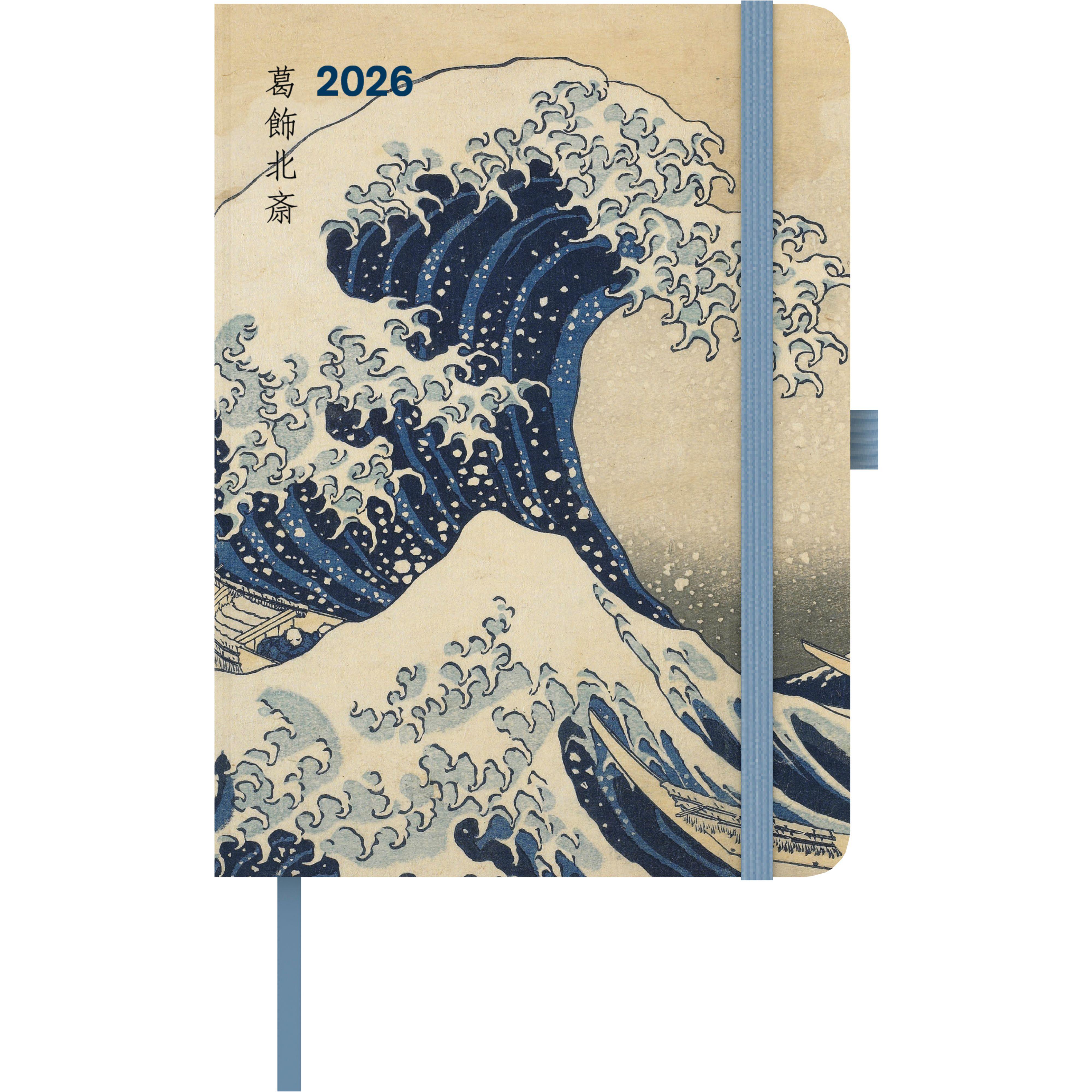 Vorderes Coverbild Hokusai 2026 - Buchkalender - Taschenkalender - Kunstkalender - 16x22