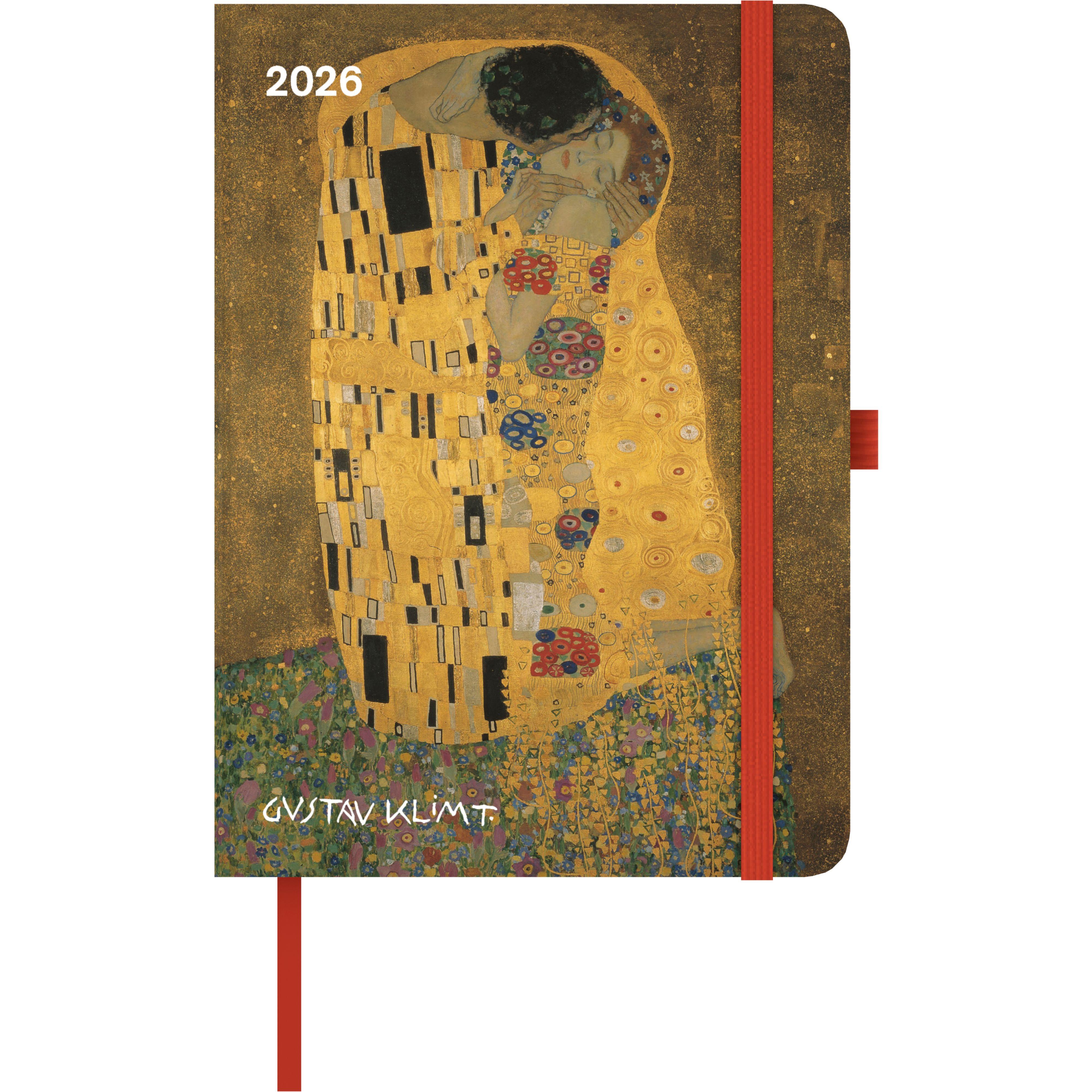 Vorderes Coverbild Gustav Klimt 2026 - Buchkalender - Taschenkalender - Kunstkalender - 16x22