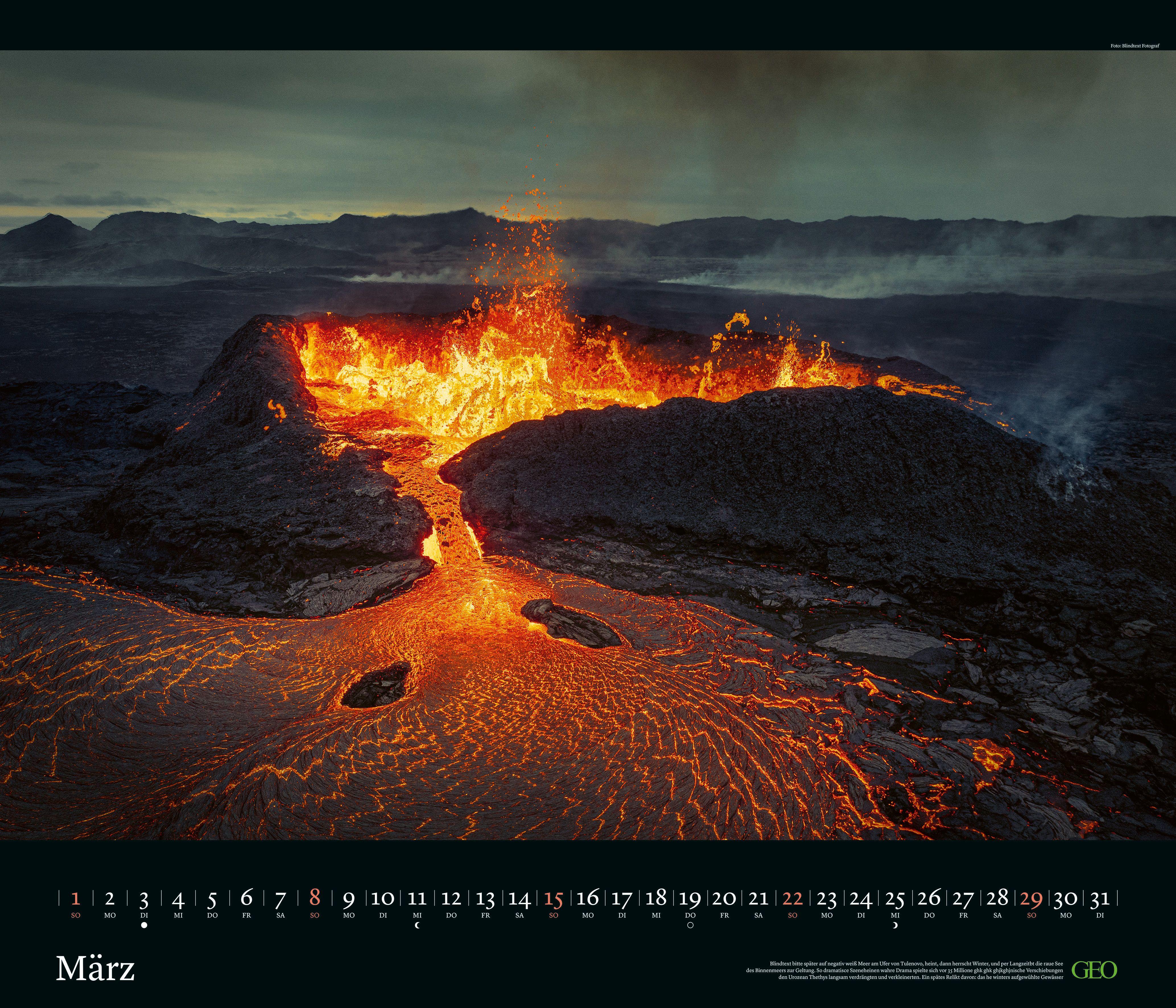 Beispielinhalt (Bild) GEO Edition: Kräfte der Natur 2026 - Wand-Kalender - Poster-Kalender - 70x60