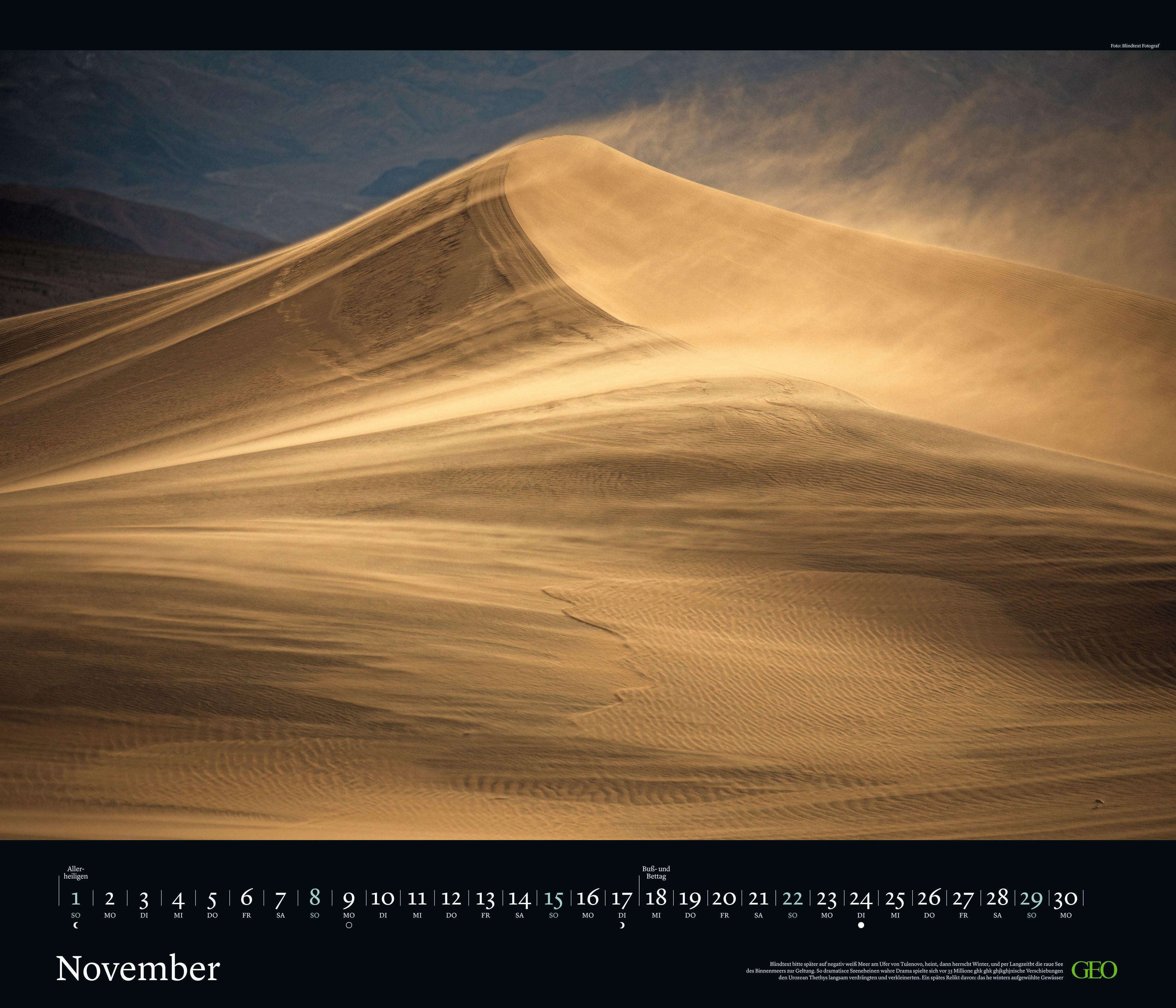 Beispielinhalt (Bild) GEO Edition: Kräfte der Natur 2026 - Wand-Kalender - Poster-Kalender - 70x60