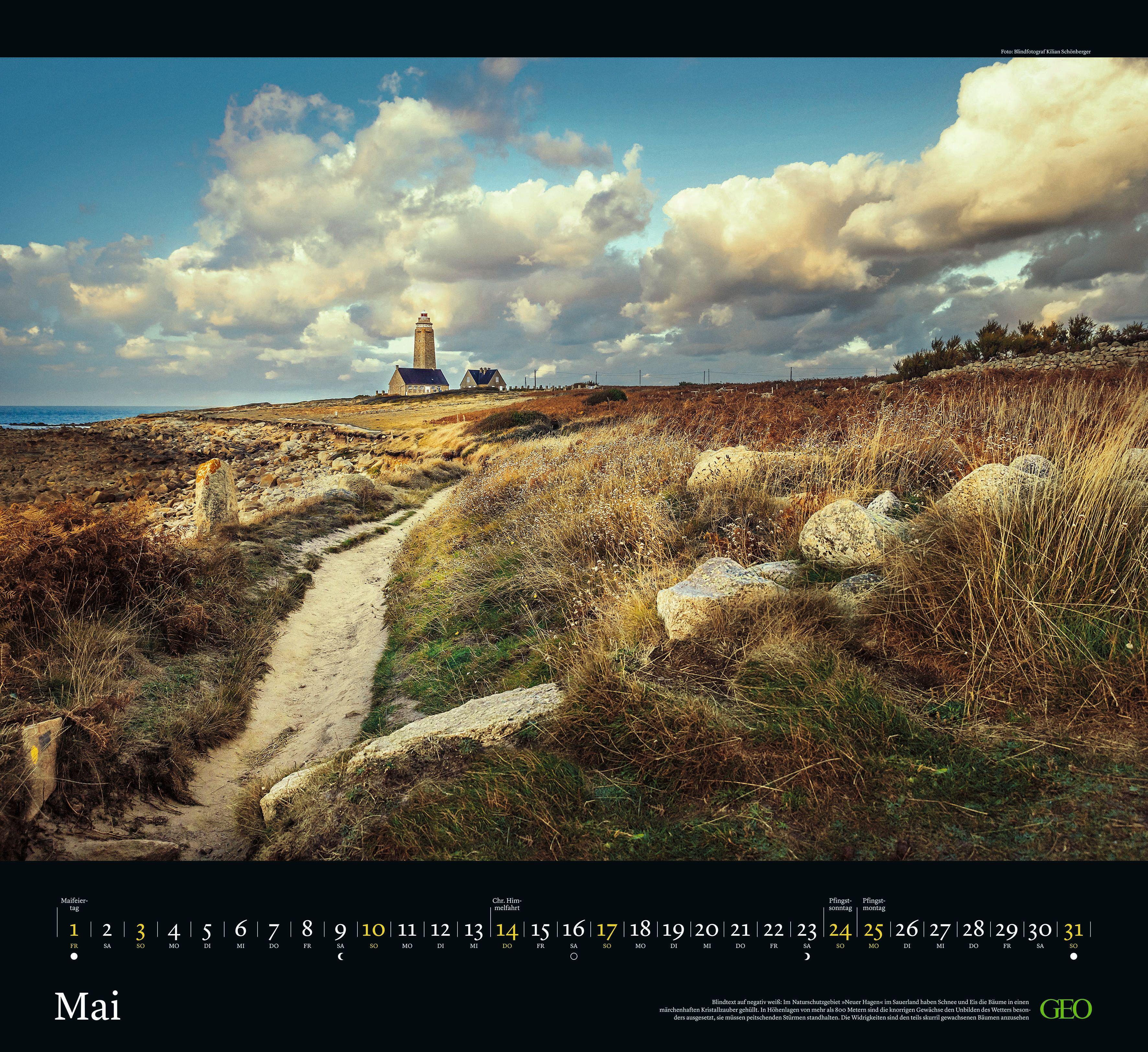 Beispielinhalt (Bild) GEO Klassiker: Traumpfade 2026 - Wand-Kalender - Reise-Kalender - 60x55