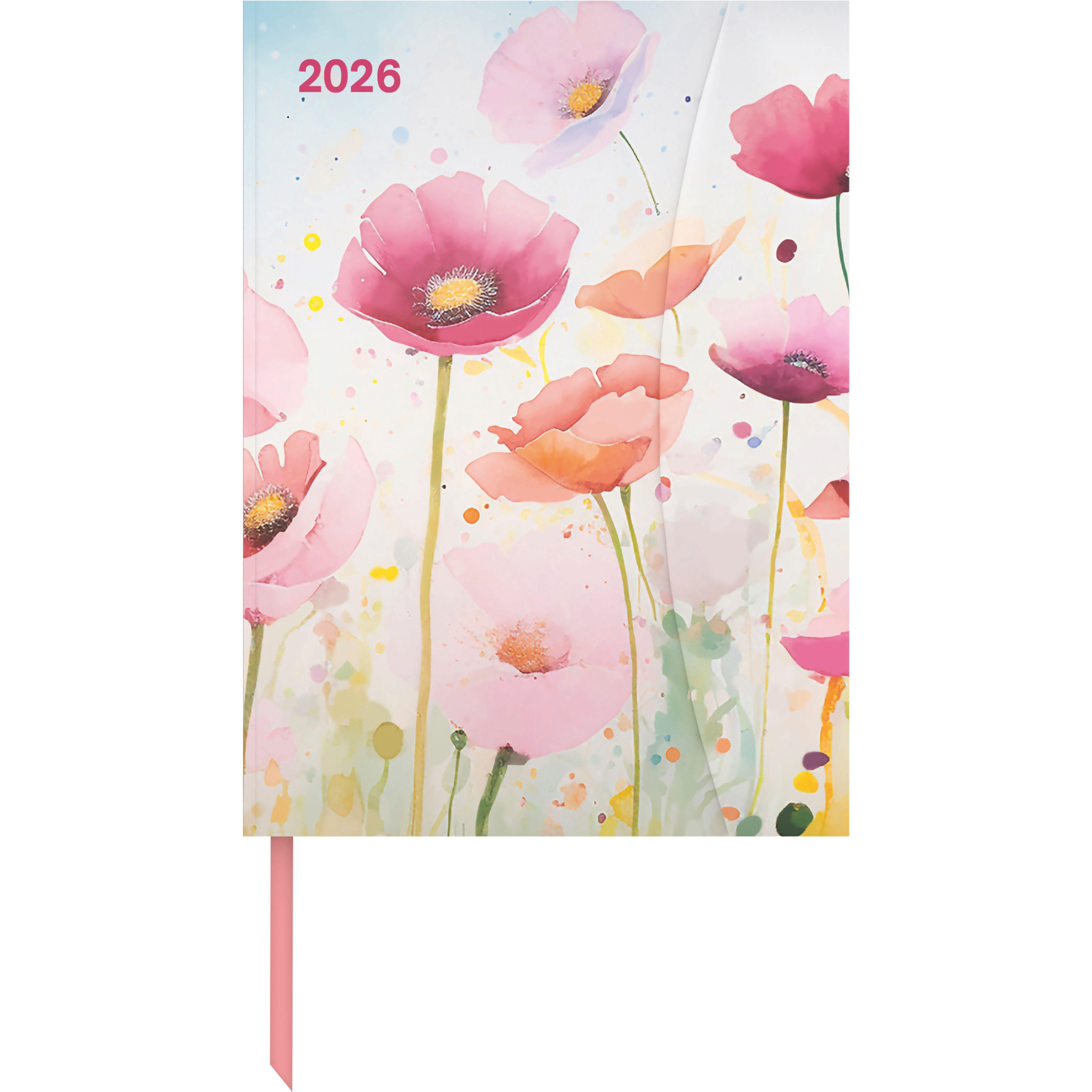 Vorderes Coverbild Bright Flowers 2026 - Diary - Buchkalender - Taschenkalender - 16x22