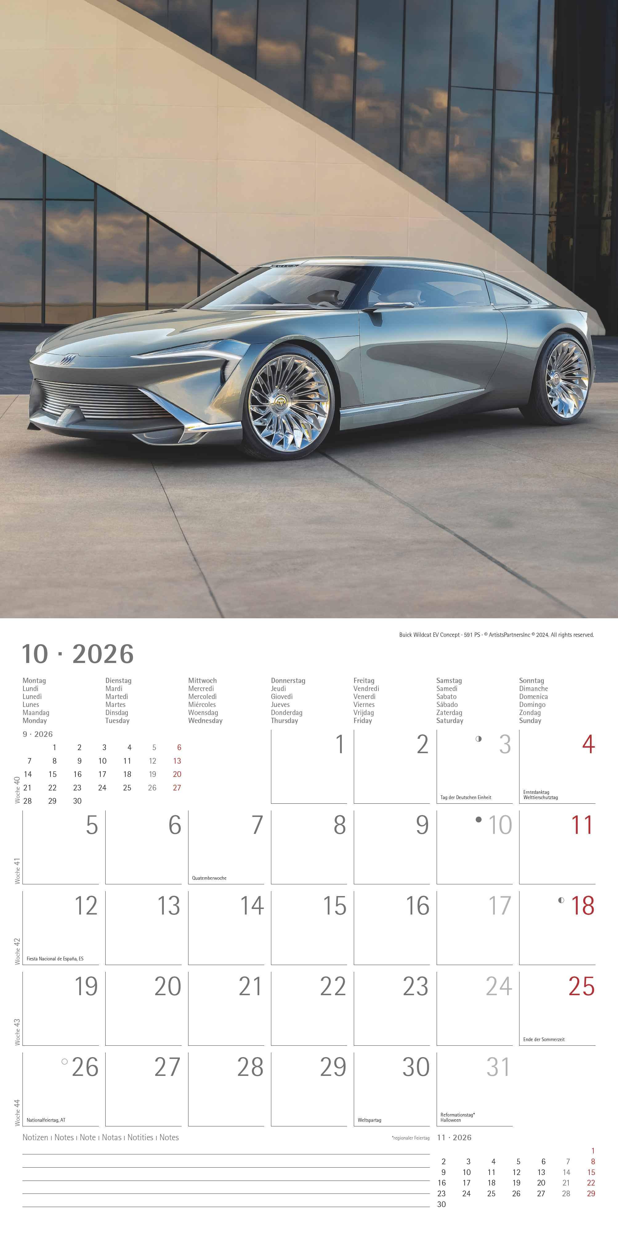 Beispielinhalt (Bild) High Speed 2026 - Broschürenkalender 30x30 cm (30x60 geöffnet) - Kalender mit Platz für Notizen - Bildkalender - Wandplaner - Technikkalender