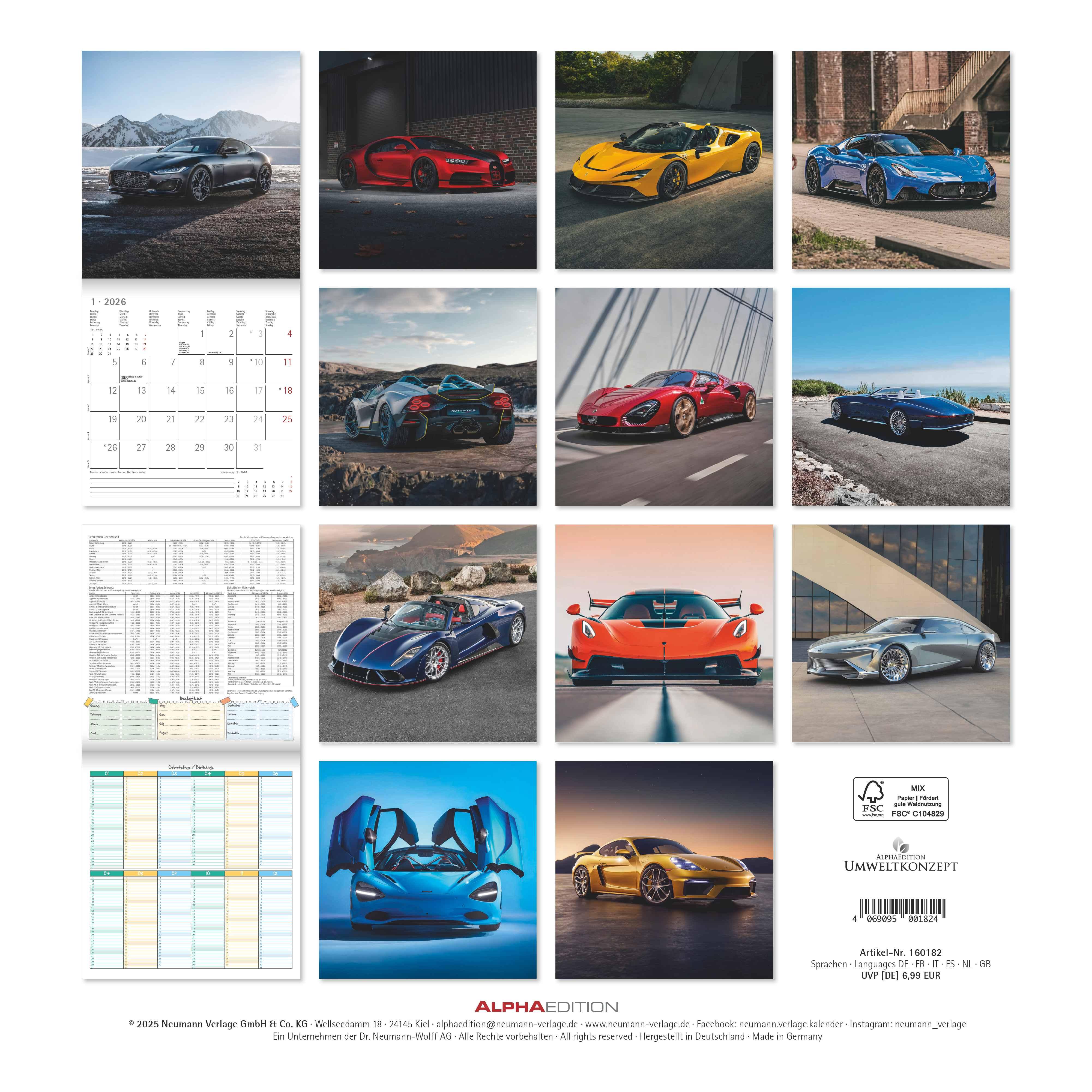 Rückseitencover High Speed 2026 - Broschürenkalender 30x30 cm (30x60 geöffnet) - Kalender mit Platz für Notizen - Bildkalender - Wandplaner - Technikkalender