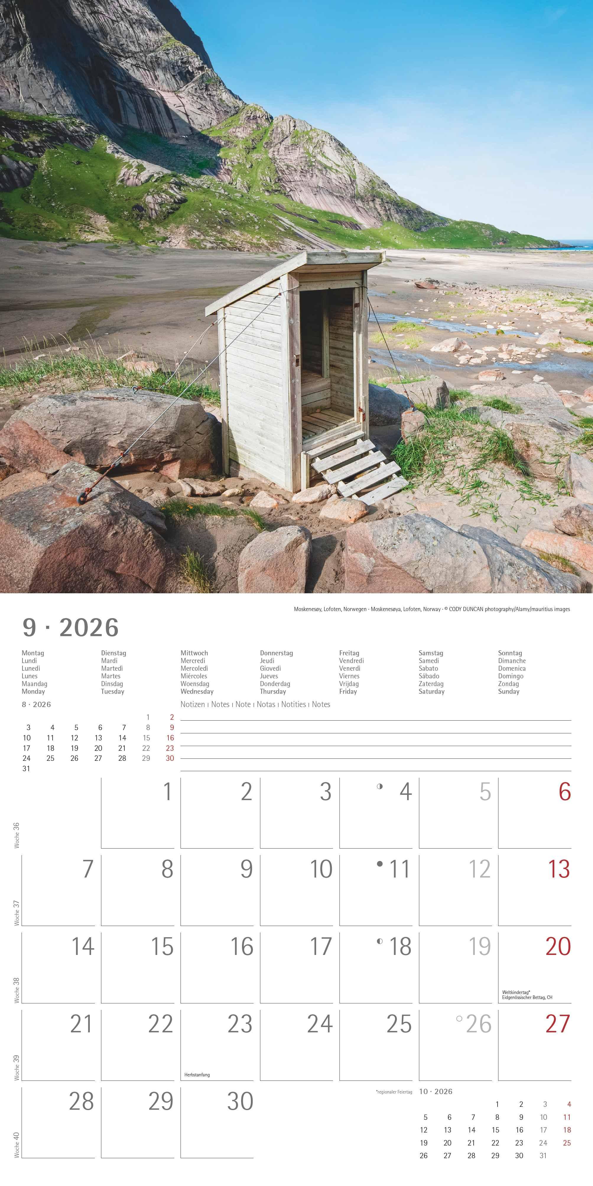 Beispielinhalt (Bild) Toilets Around the World 2026 - Wand-Kalender - Broschüren-Kalender - 30x30 - 30x60 geöffnet - Toiletten-Kalender