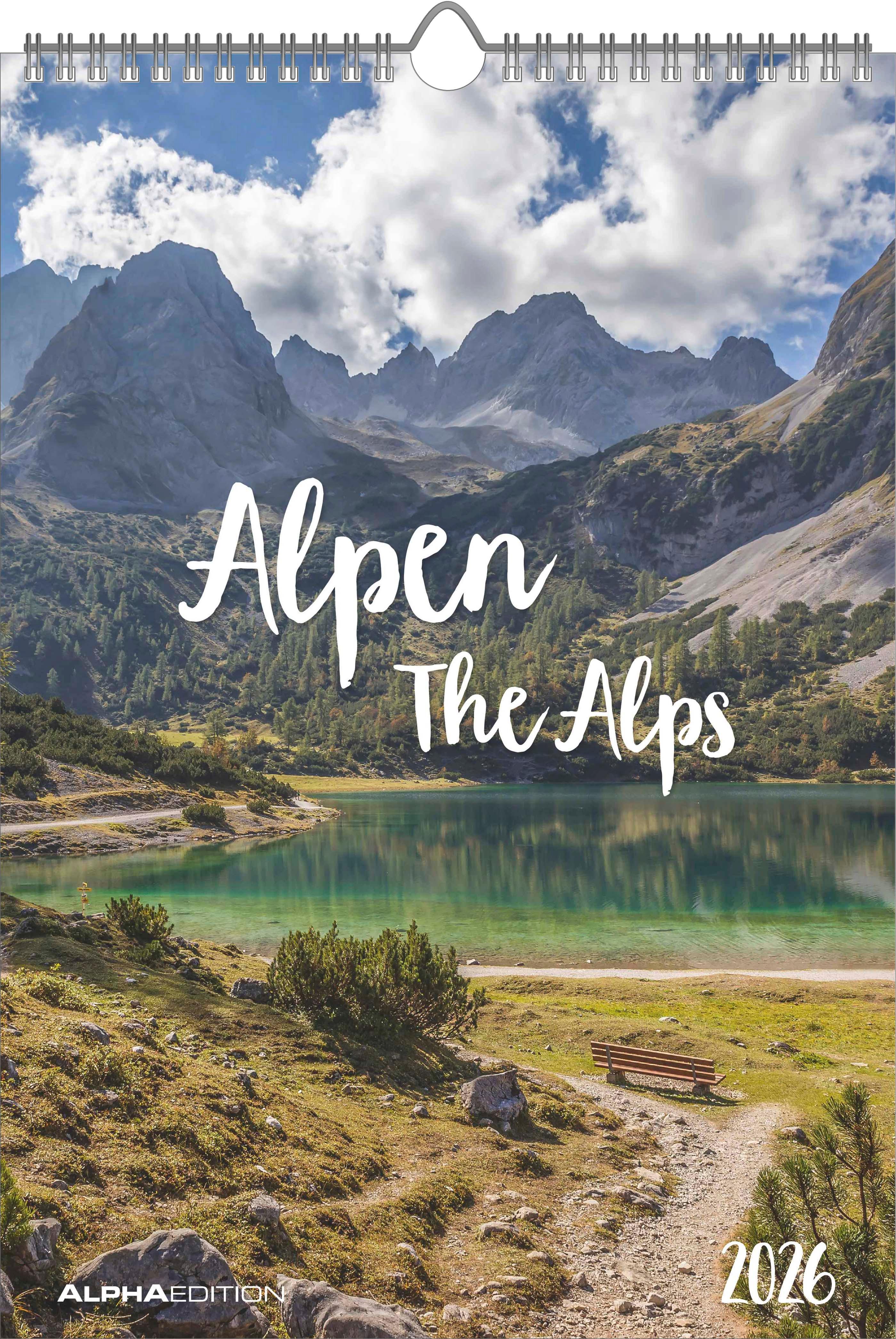 Vorderes Coverbild Alpen 2026 - Bild-Kalender 23,7x34 cm - The Alps - Wandkalender - mit Platz für Notizen - Alpha Edition