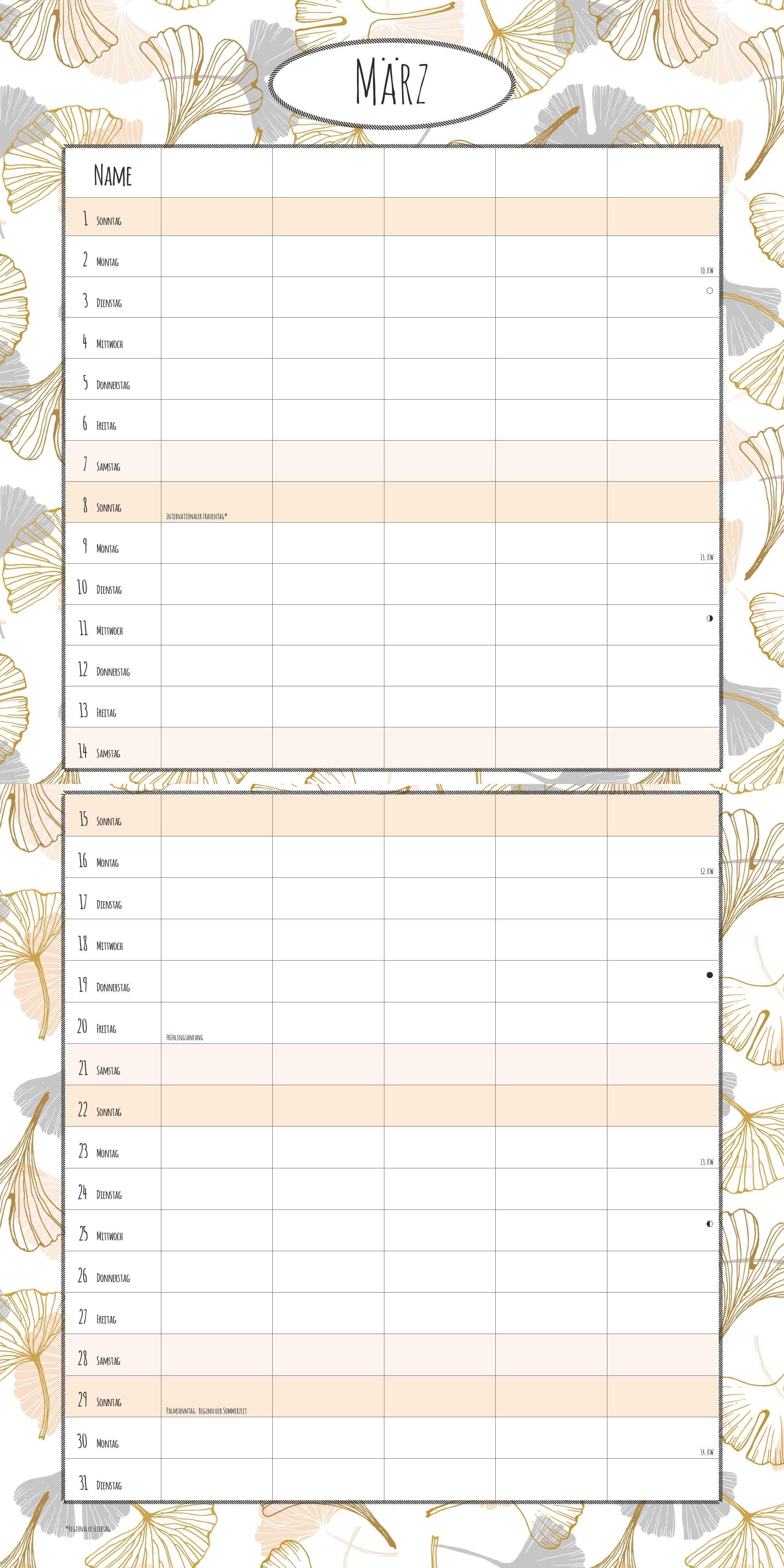 Beispielinhalt (Bild) Familienplaner Deluxe 2026 - Broschürenkalender 30x30 cm (30x60 geöffnet) - Kalender mit Platz für Notizen - 5 Spalten - Bildkalender - Wandkalender